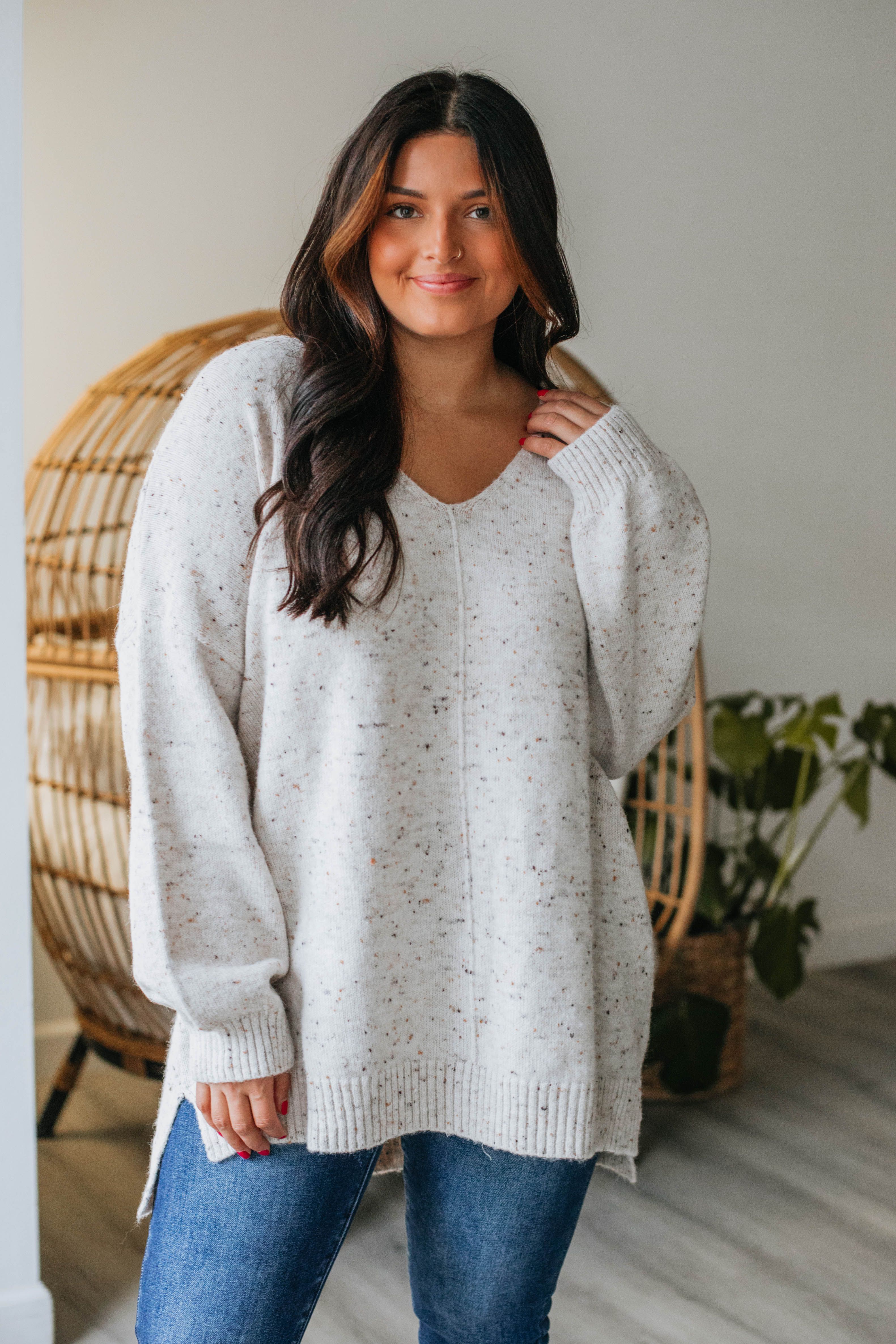 Annie Speckled Sweater - Oatmeal sold by Wild Oak Boutique product image thumbnail 3