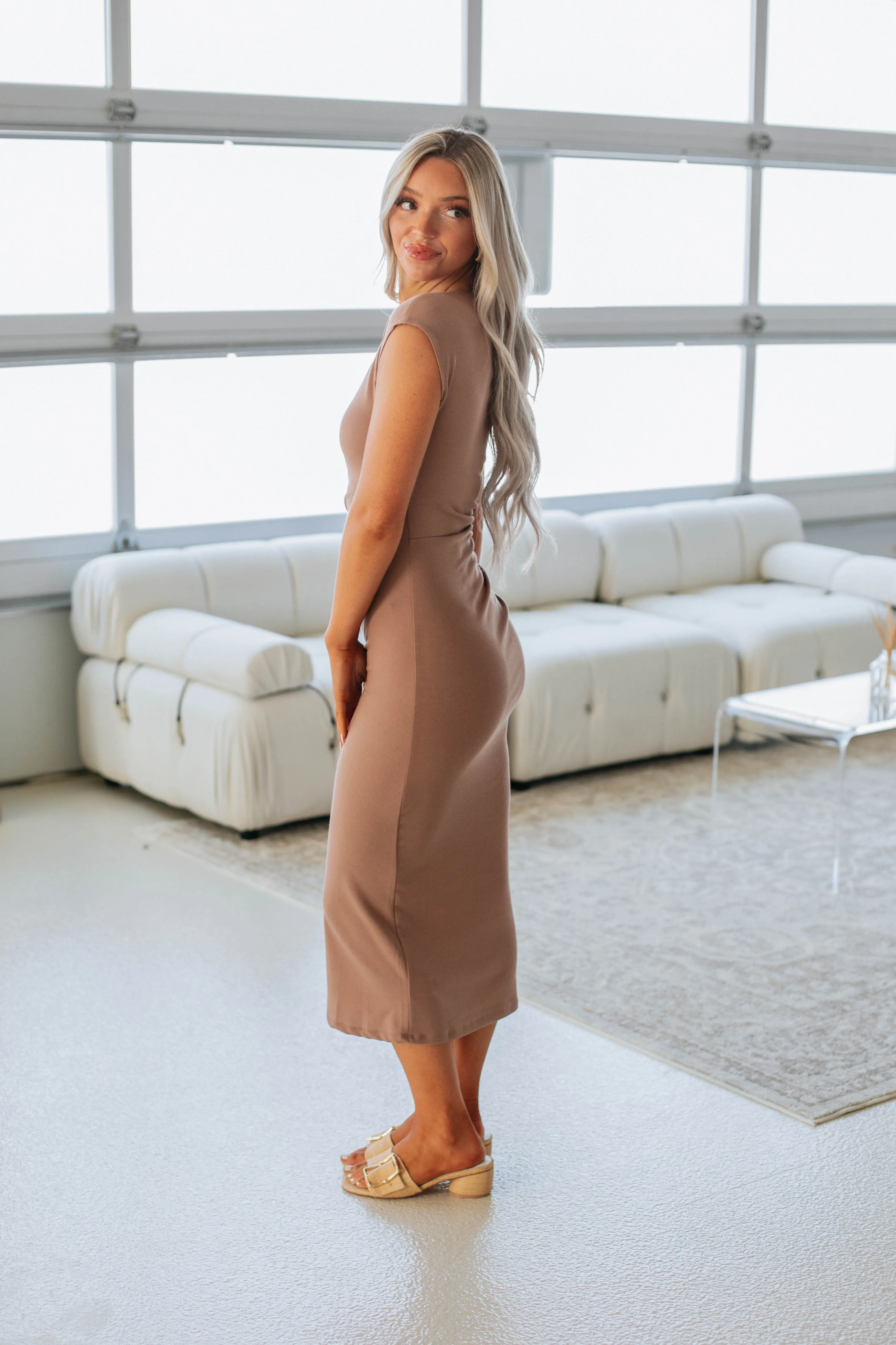 Elvia Midi Dress - Mocha sold by Wild Oak Boutique product image thumbnail 2