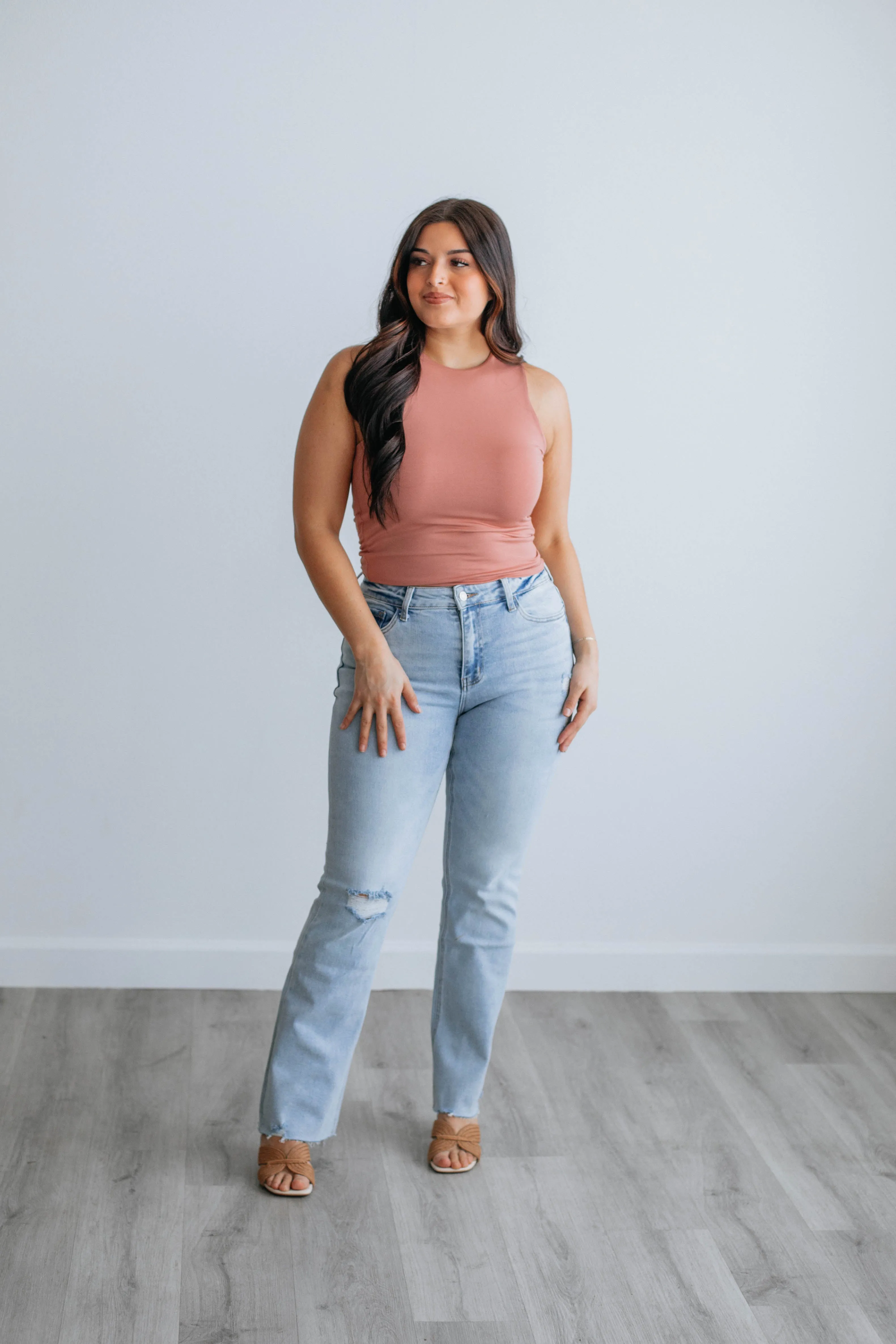 Kayla Basic Tank - Dusty Rose sold by Wild Oak Boutique product image thumbnail 5