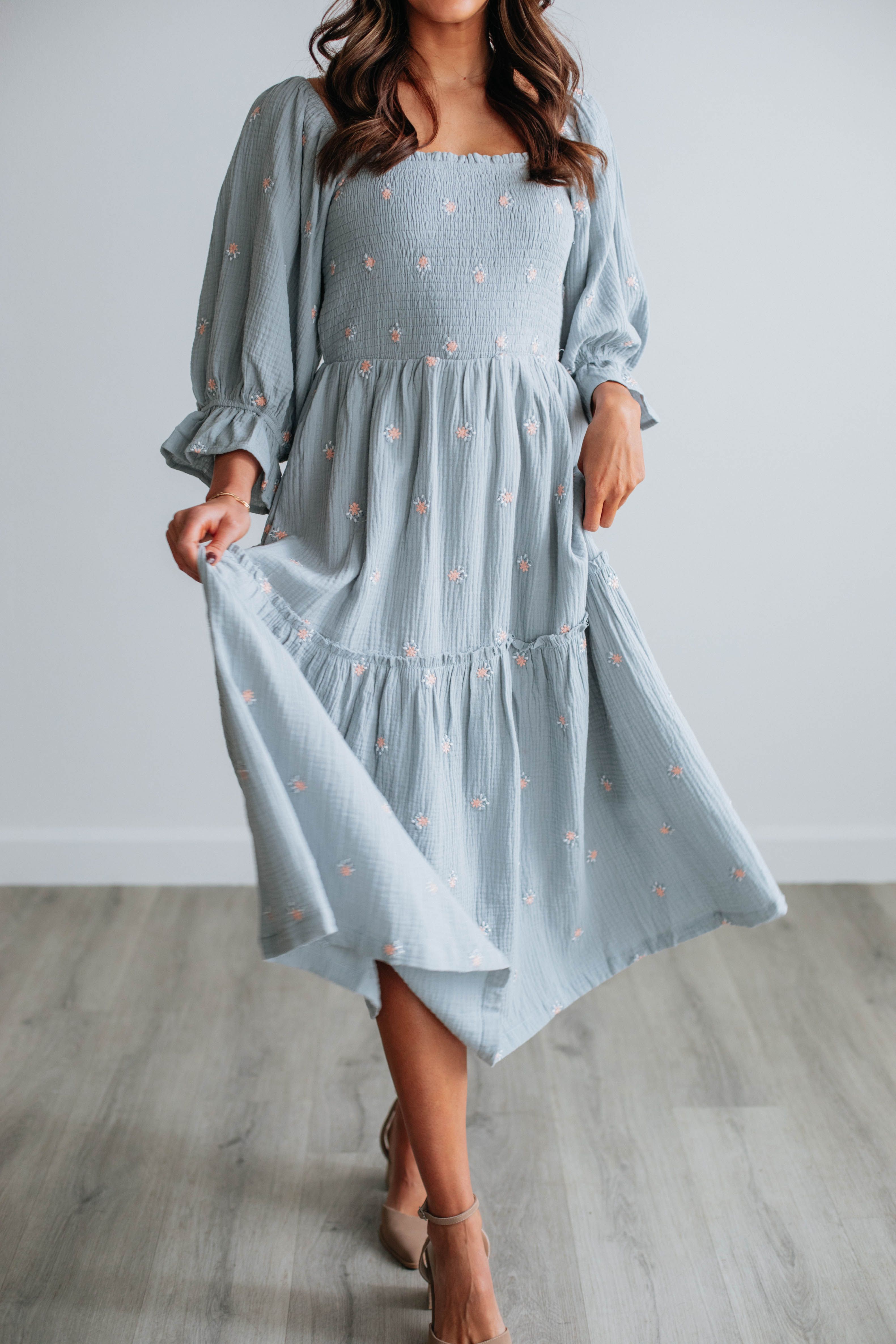 Darcy Midi Dress - Powder Blue sold by Wild Oak Boutique product image thumbnail 2
