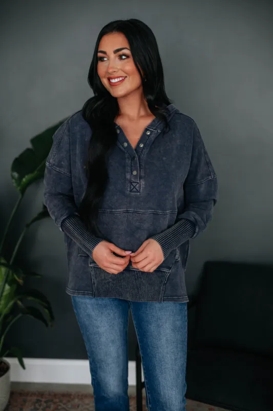 Talisha Hoodie - Navy sold by Wild Oak Boutique