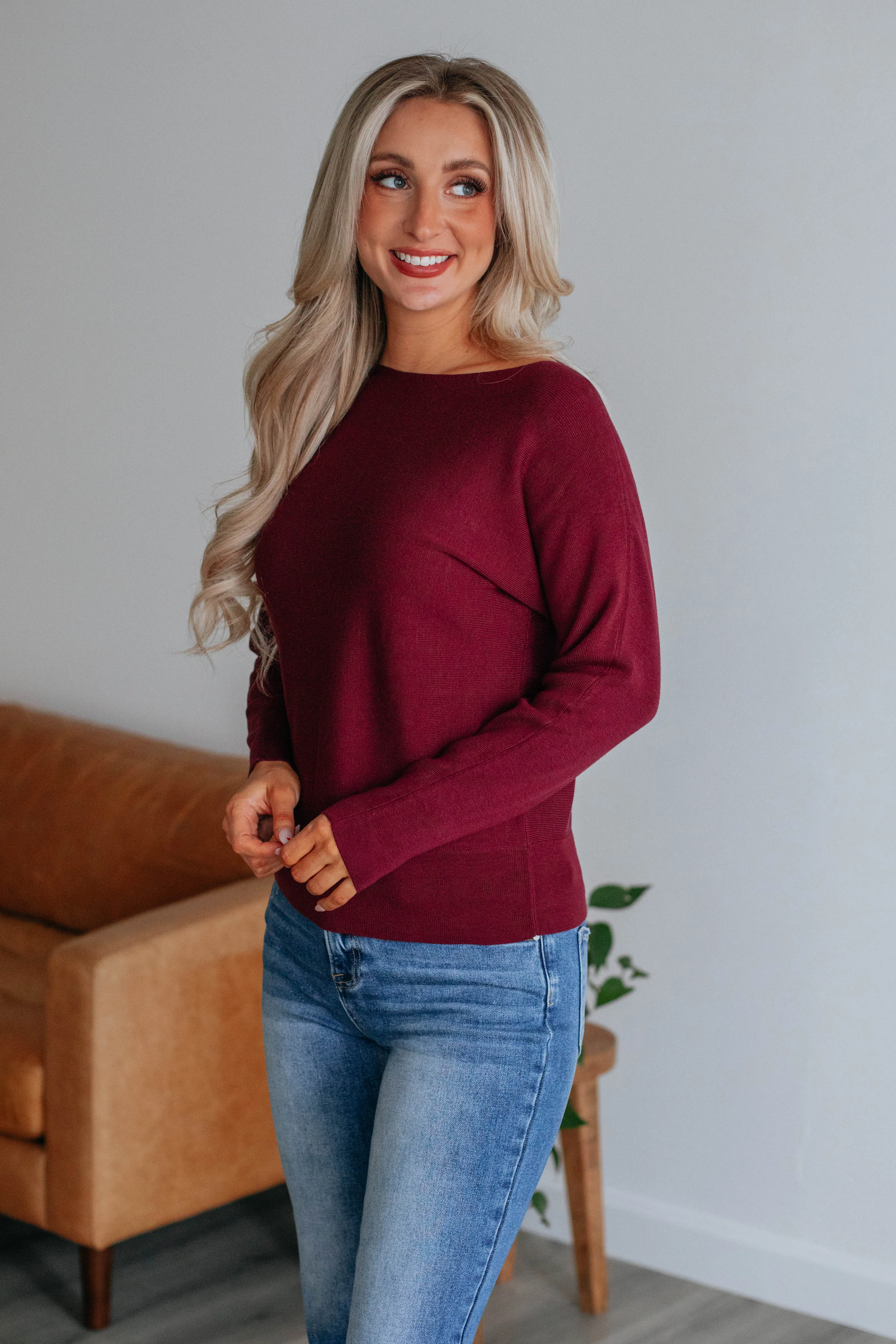 Helen Ribbed Sweater - Wine sold by Wild Oak Boutique product image thumbnail 4