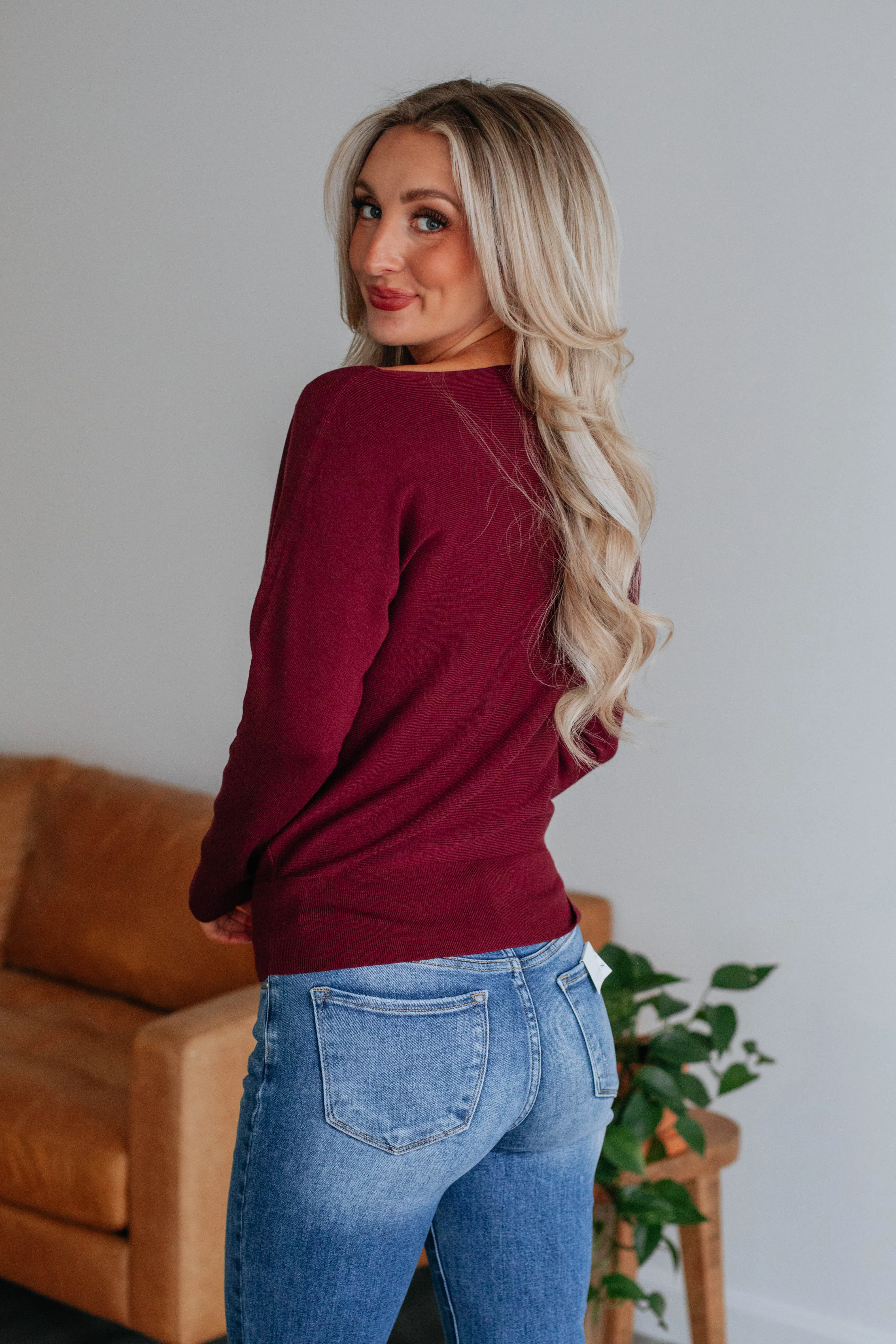 Helen Ribbed Sweater - Wine sold by Wild Oak Boutique product image thumbnail 5