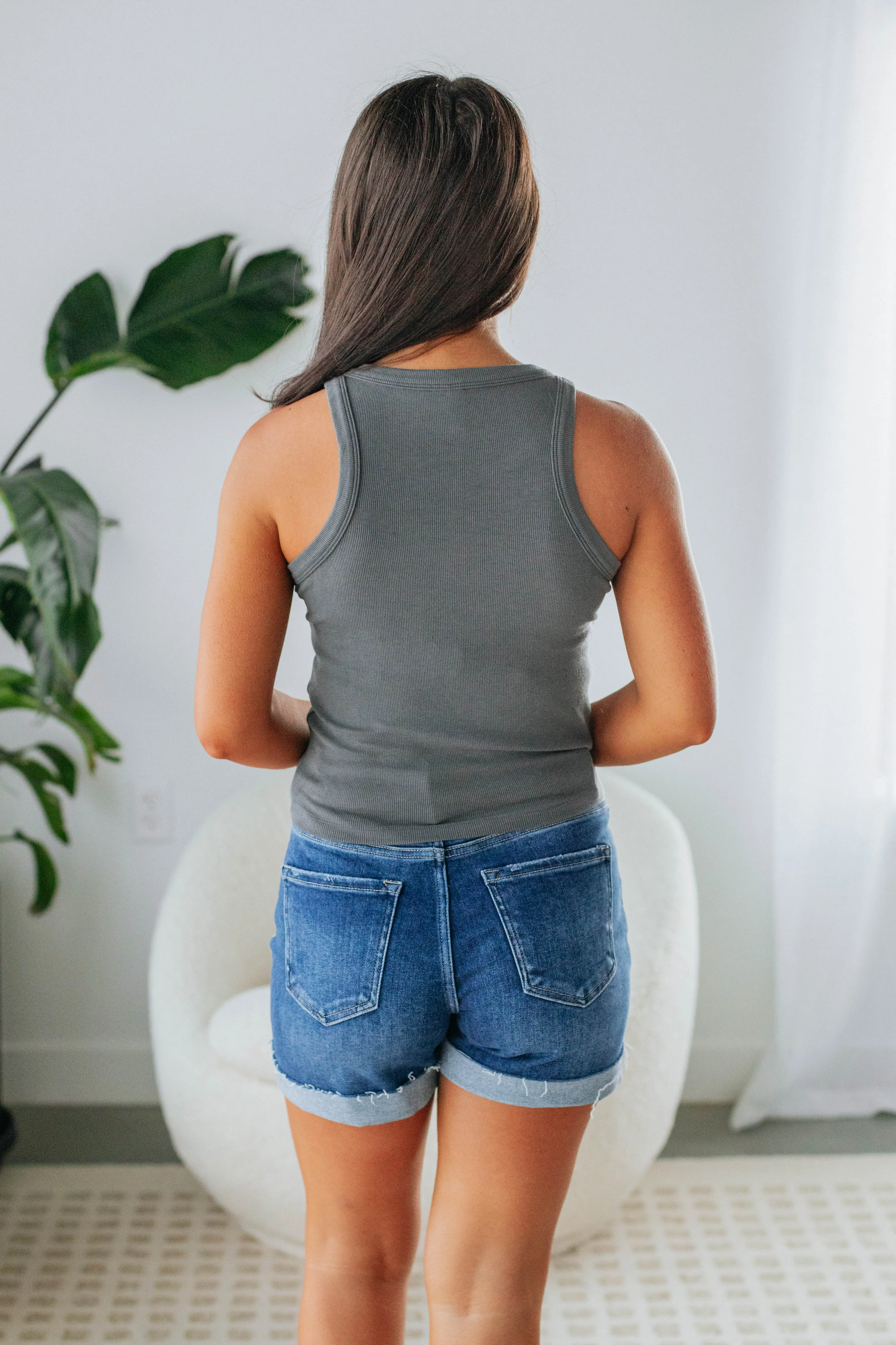 Reeves Ribbed Tank - Charcoal sold by Wild Oak Boutique product image thumbnail 5