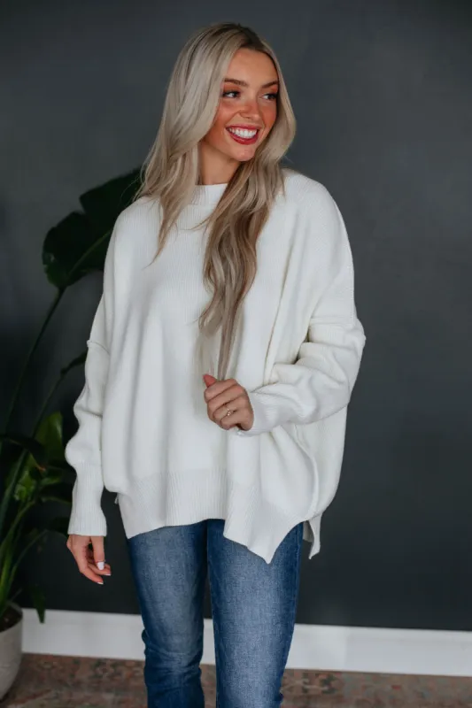 Dallas Oversized Sweater - Ivory made by Wild Oak Boutique