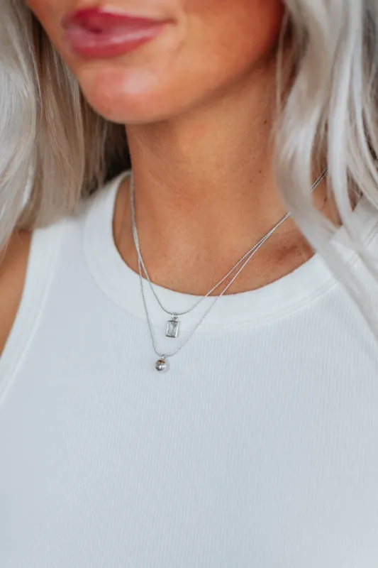 Diana Layered Necklace - Silver sold by Wild Oak Boutique