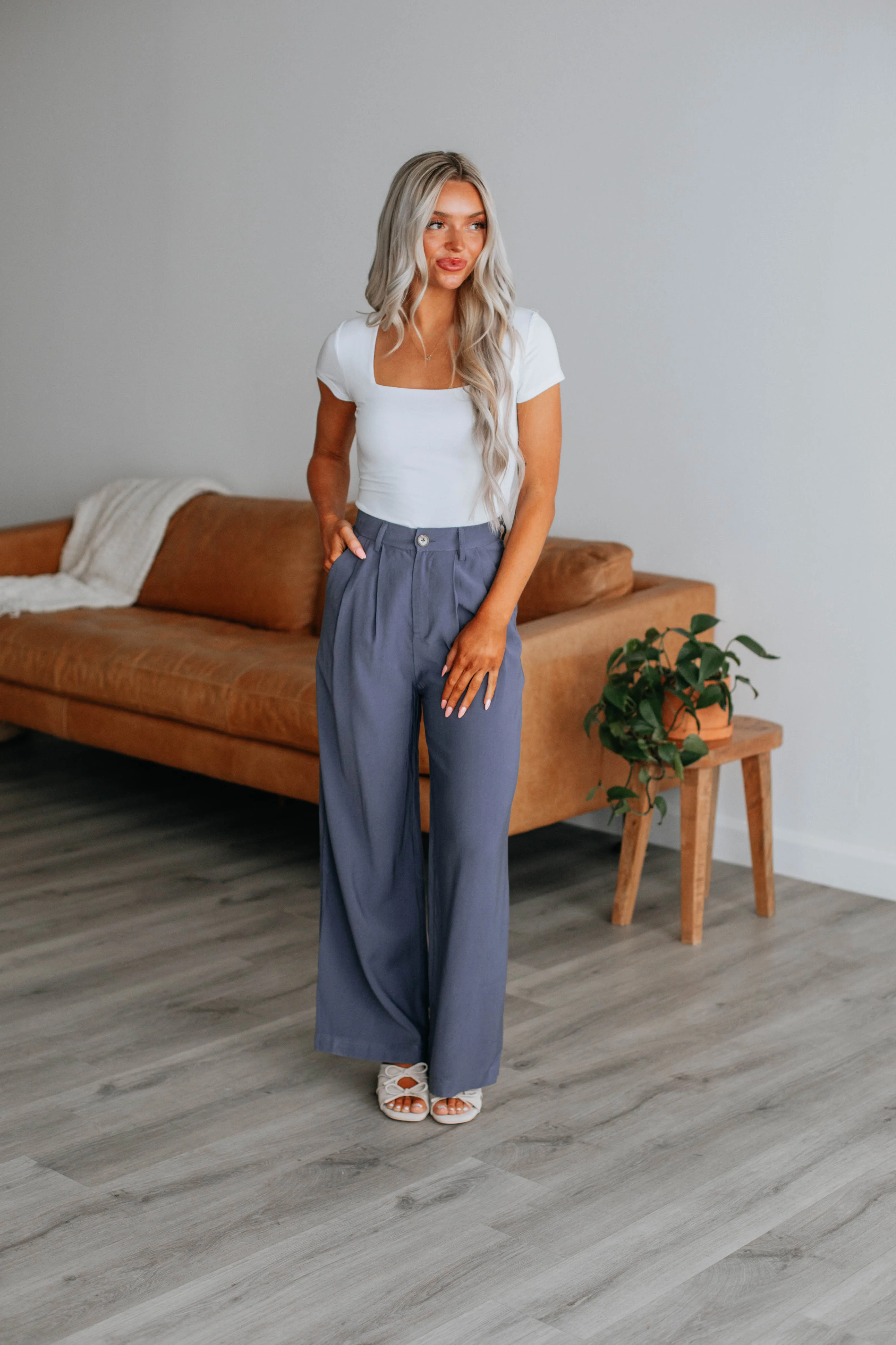 Lorentz Trousers - Steel Blue sold by Wild Oak Boutique