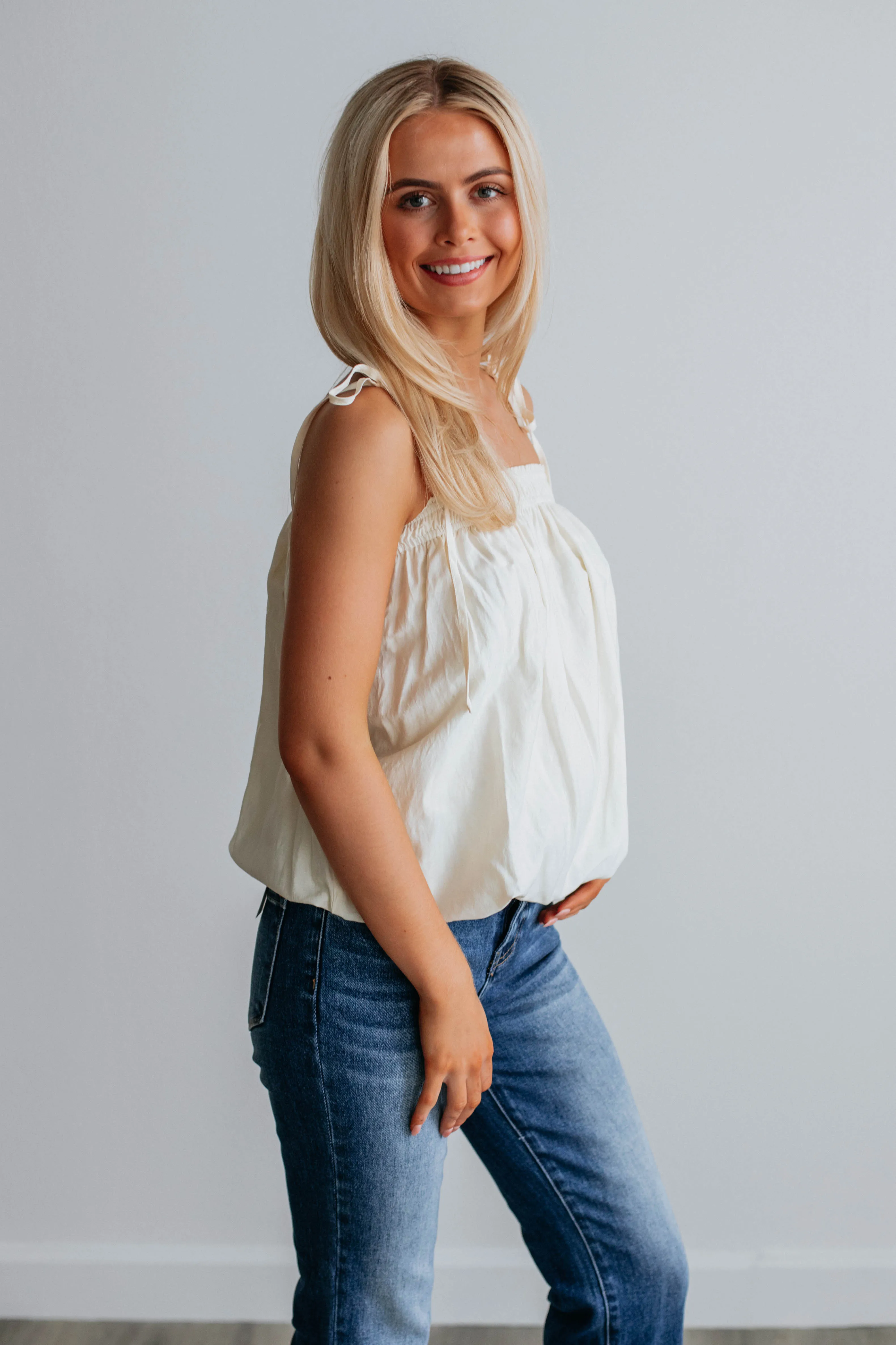 Magnolia Tank - Cream sold by Wild Oak Boutique product image thumbnail 5