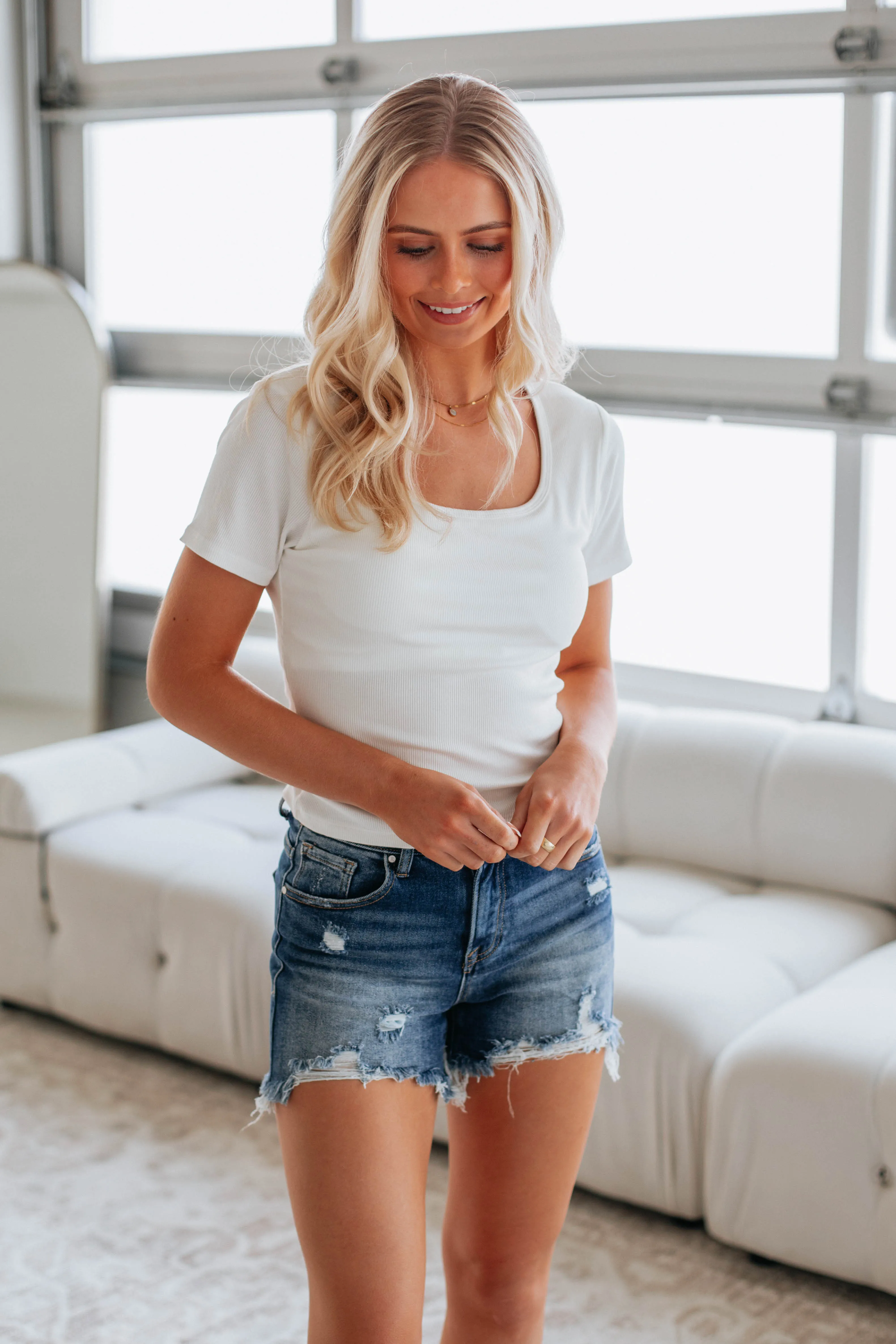 Elsa Ribbed Top - Ivory sold by Wild Oak Boutique