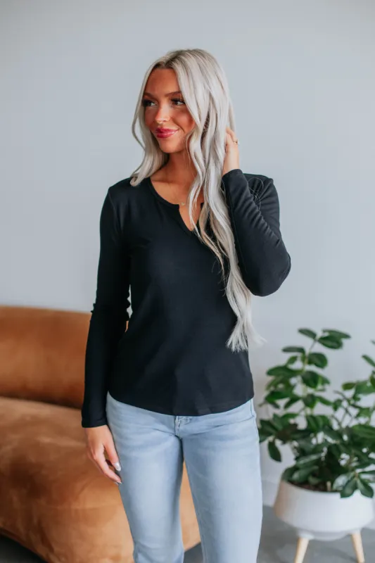 Dalston Long Sleeve Top - Black sold by Wild Oak Boutique