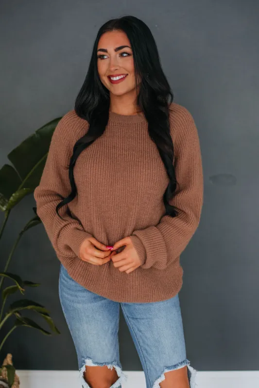 Waverly Sweater - Mocha sold by Wild Oak Boutique