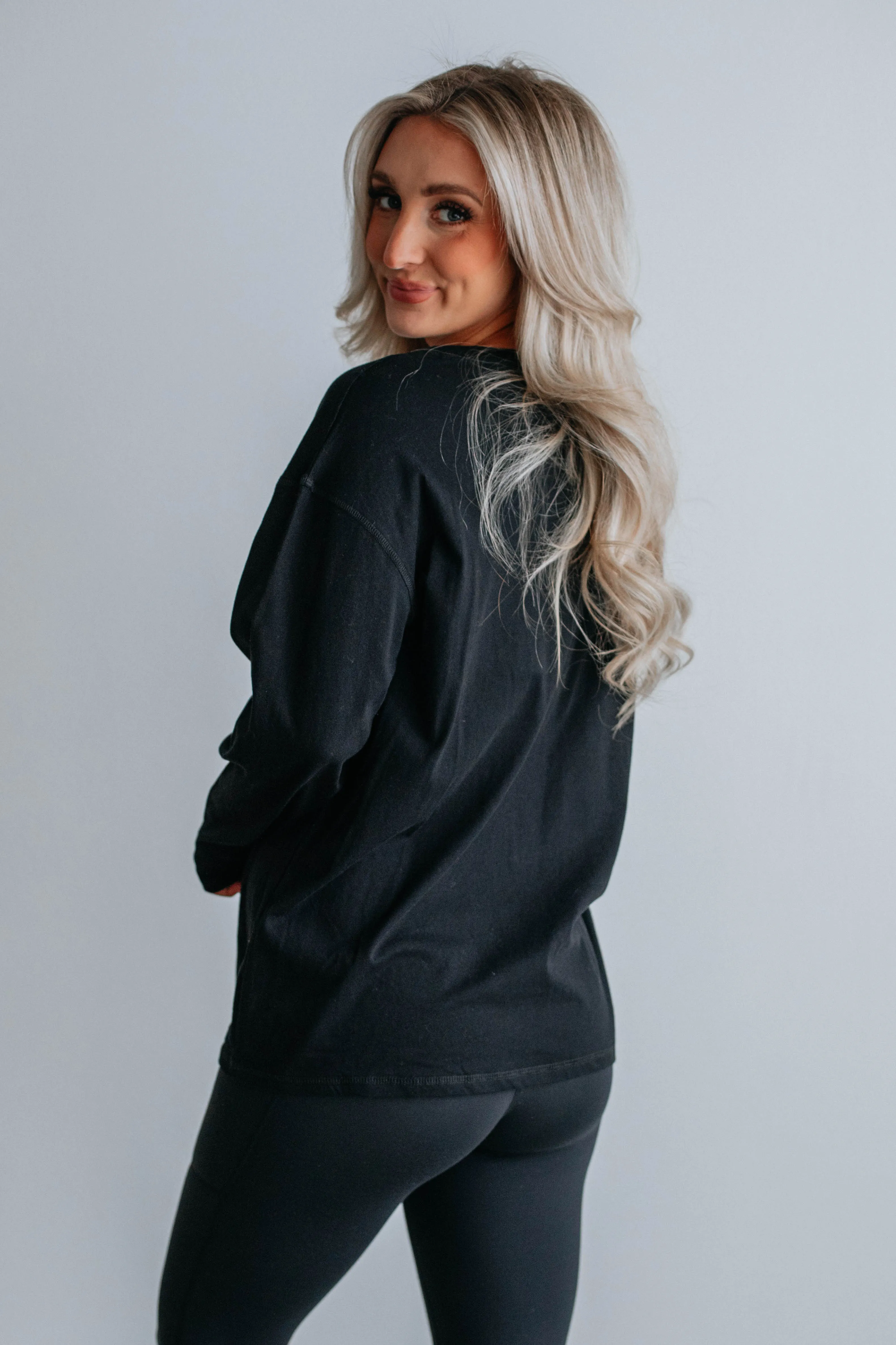 Sydelle Long Sleeve Tee - Black sold by Wild Oak Boutique product image thumbnail 4