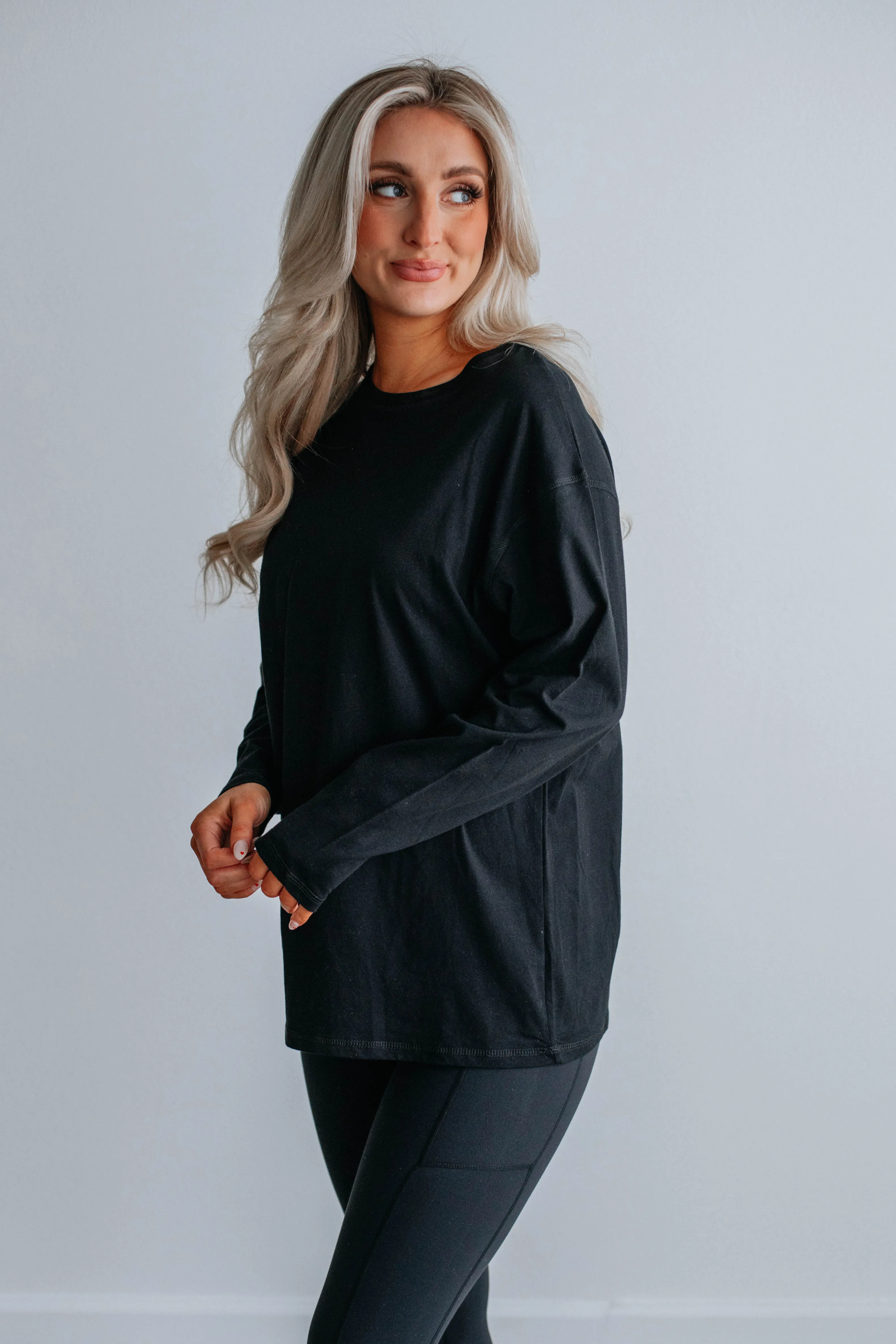 Sydelle Long Sleeve Tee - Black sold by Wild Oak Boutique product image thumbnail 3
