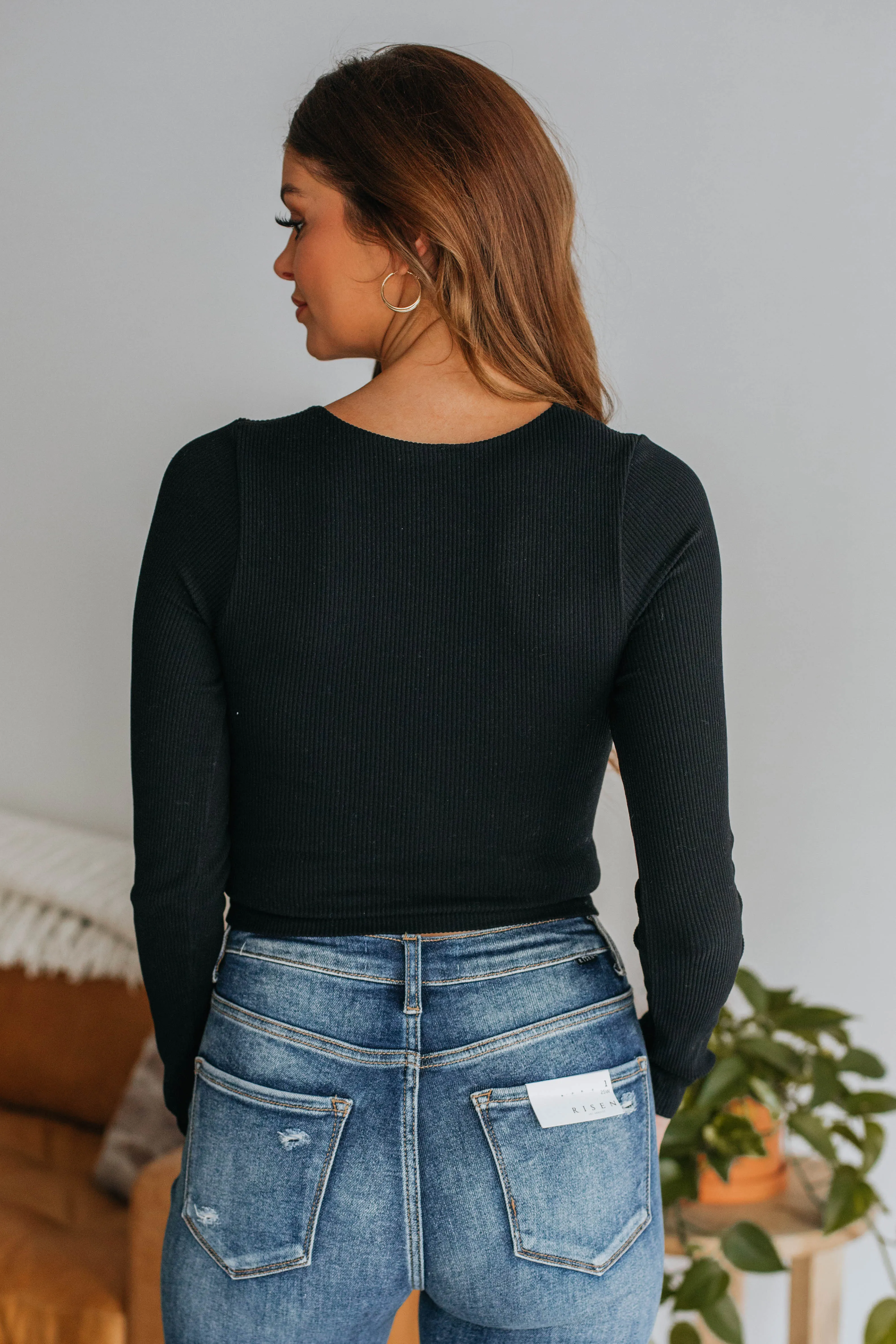 Lyla Ribbed Top - Black sold by Wild Oak Boutique product image thumbnail 5