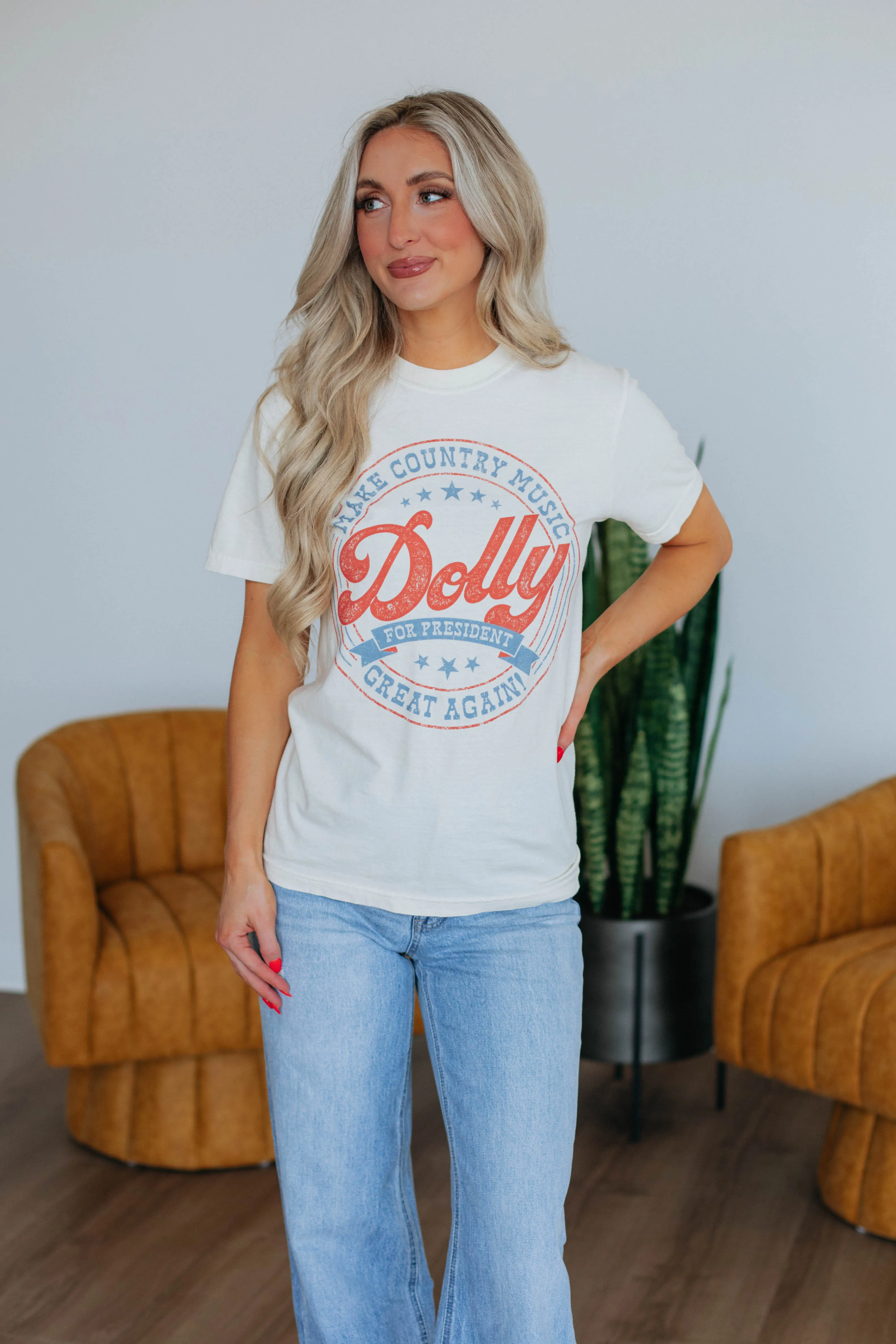 Dolly For President Graphic Tee sold by Wild Oak Boutique product image thumbnail 3