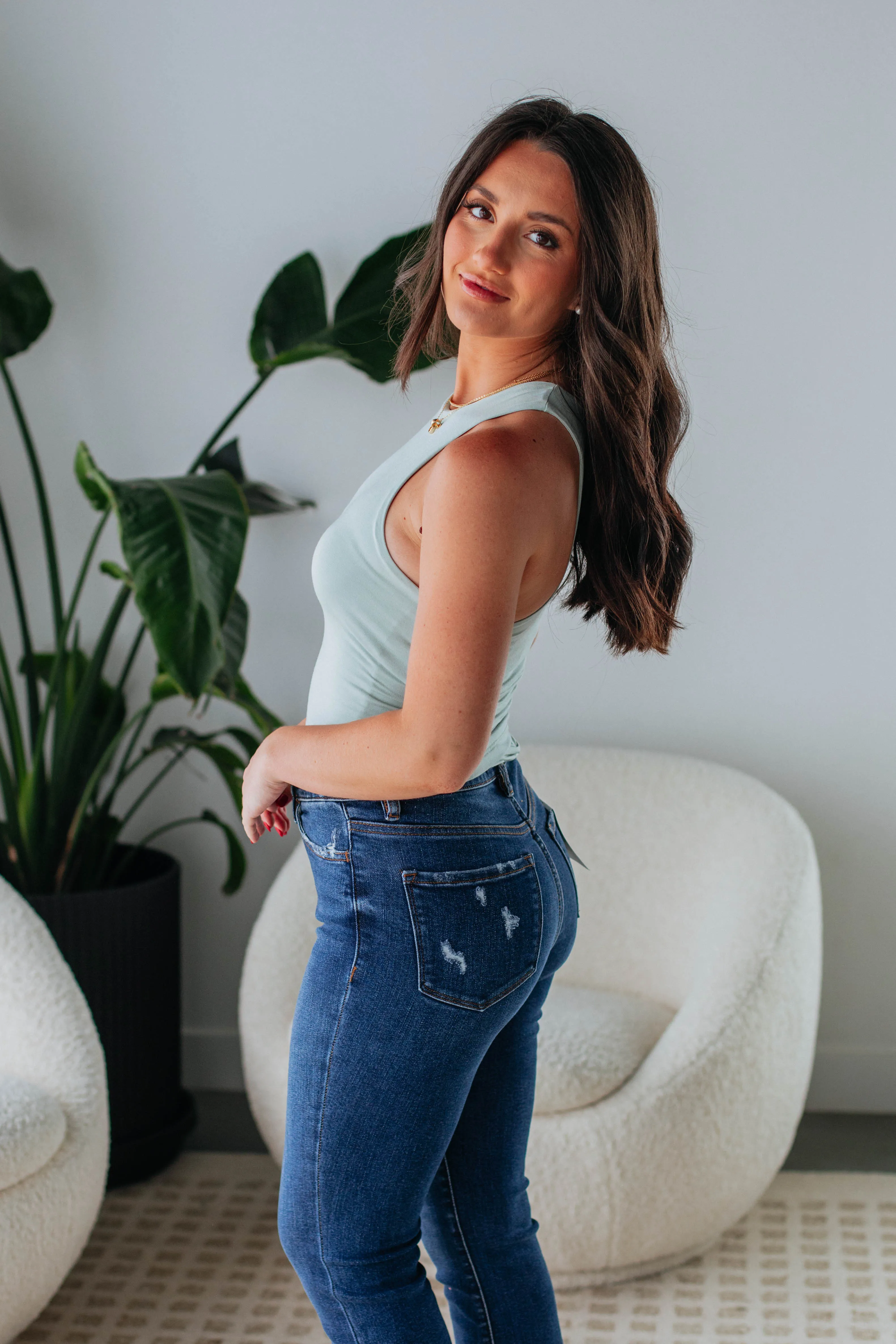 Eleia Basic Tank - Dusty Mint sold by Wild Oak Boutique product image thumbnail 3