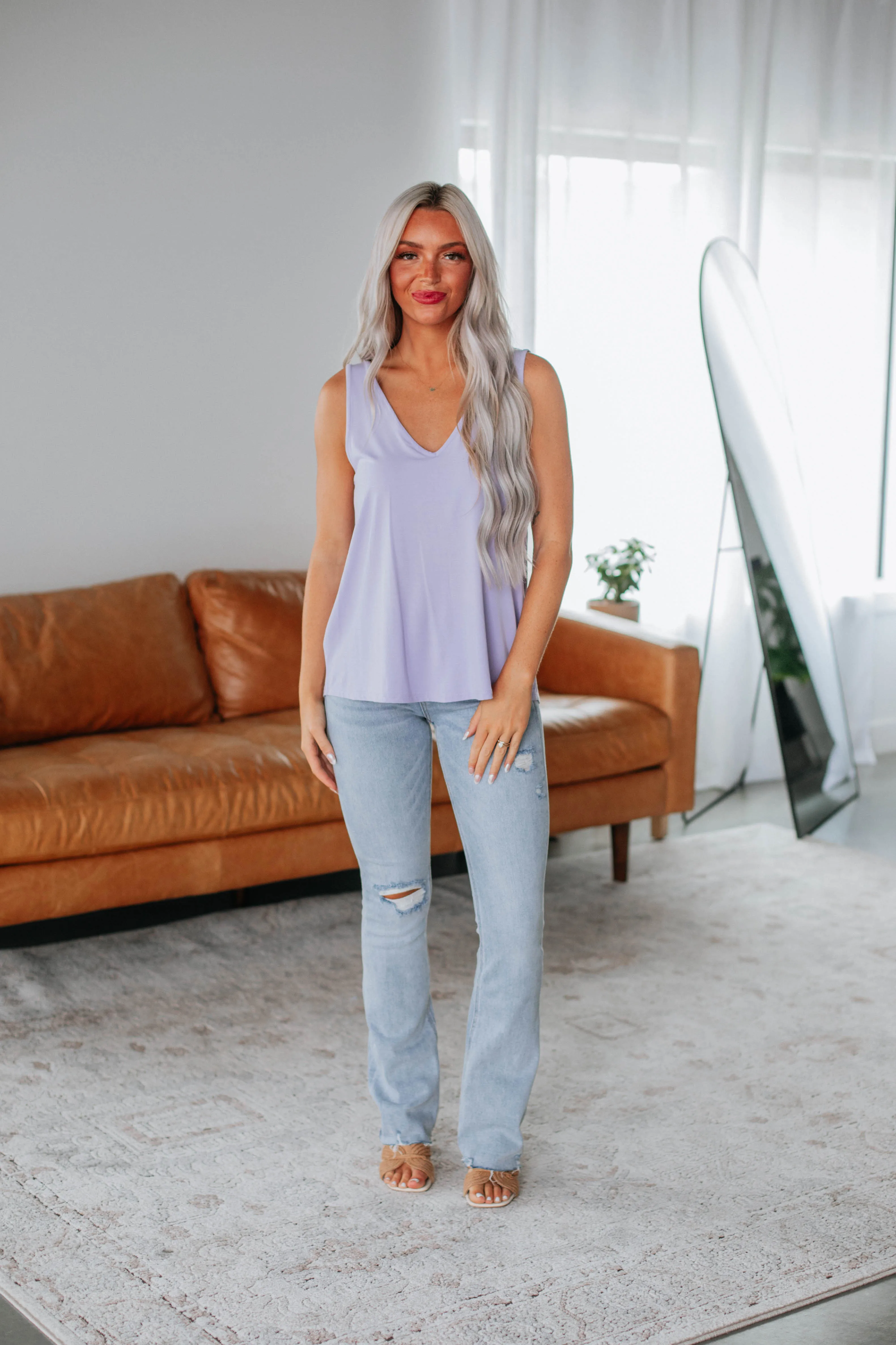 Linley Basic Tank - Pale Lavender sold by Wild Oak Boutique product image thumbnail 3