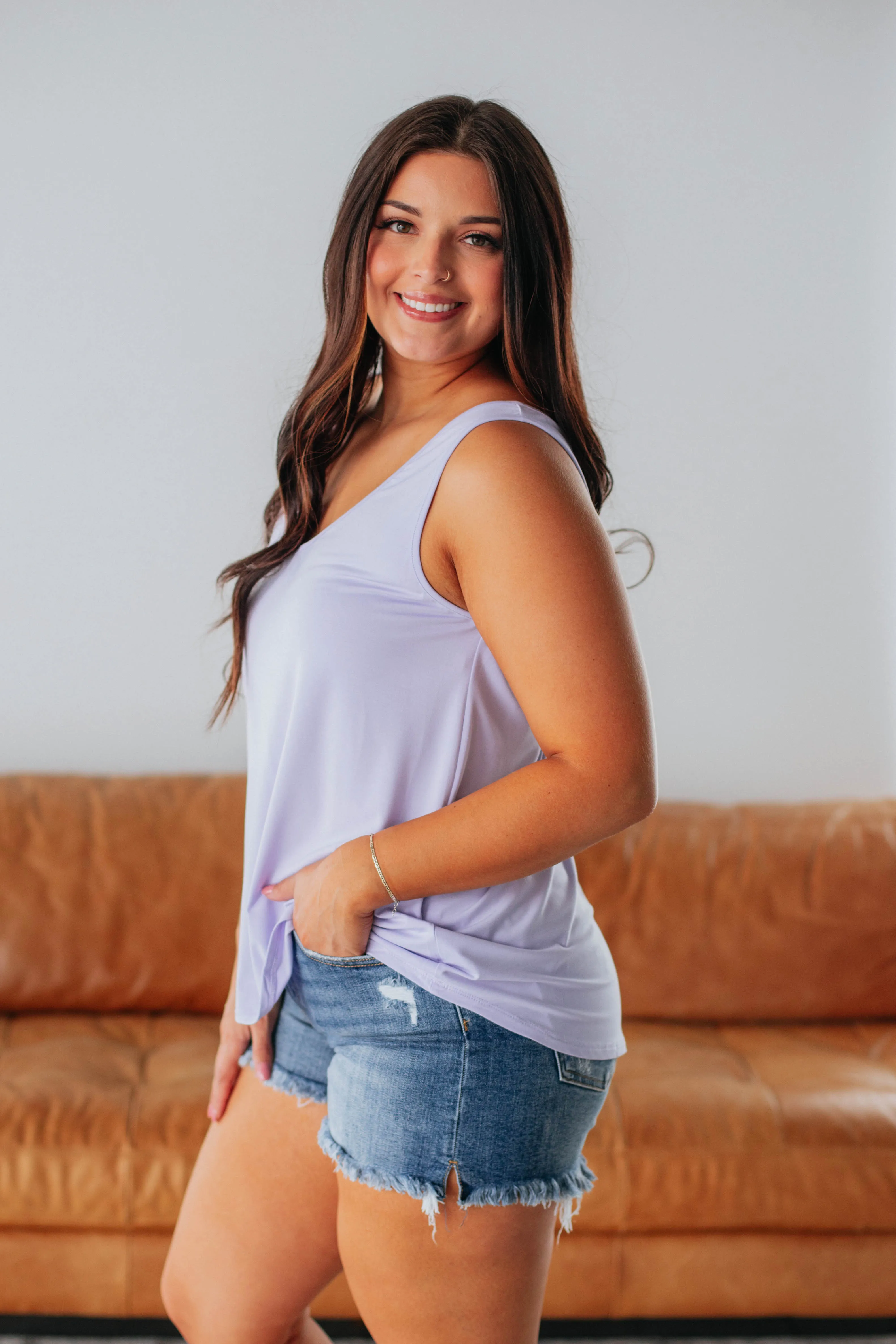 Linley Basic Tank - Pale Lavender sold by Wild Oak Boutique product image thumbnail 4