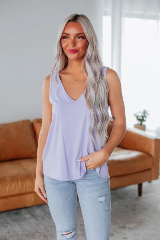 Linley Basic Tank - Pale Lavender sold by Wild Oak Boutique