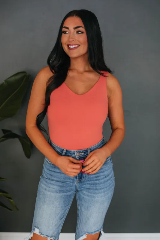 Sweet & Simple Bodysuit - Punch sold by Wild Oak Boutique