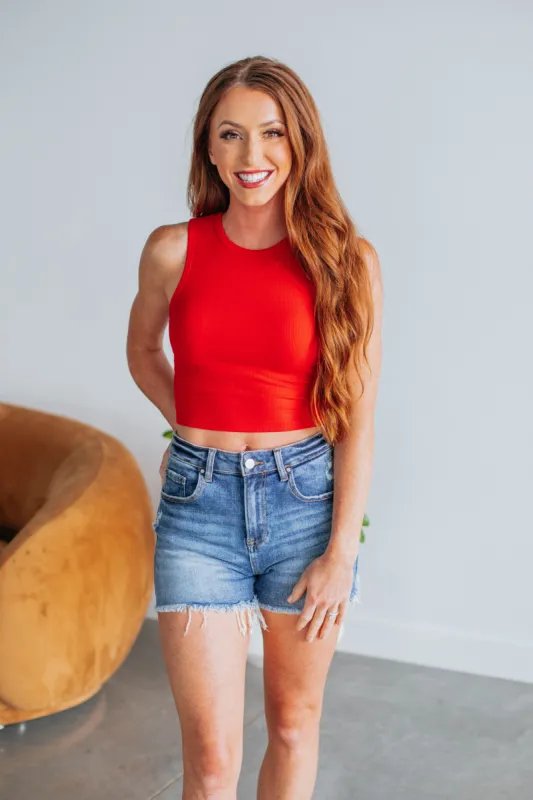 Willa Ribbed Tank - Cherry sold by Wild Oak Boutique