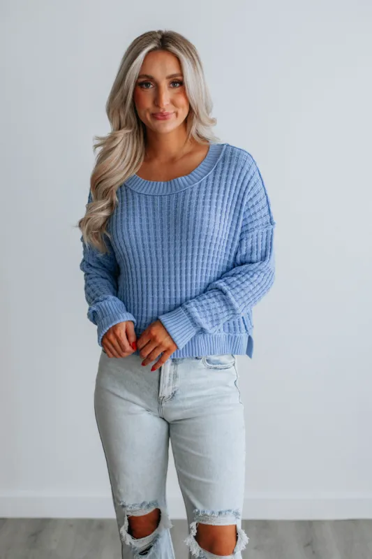 Adelaide Sweater - Periwinkle sold by Wild Oak Boutique