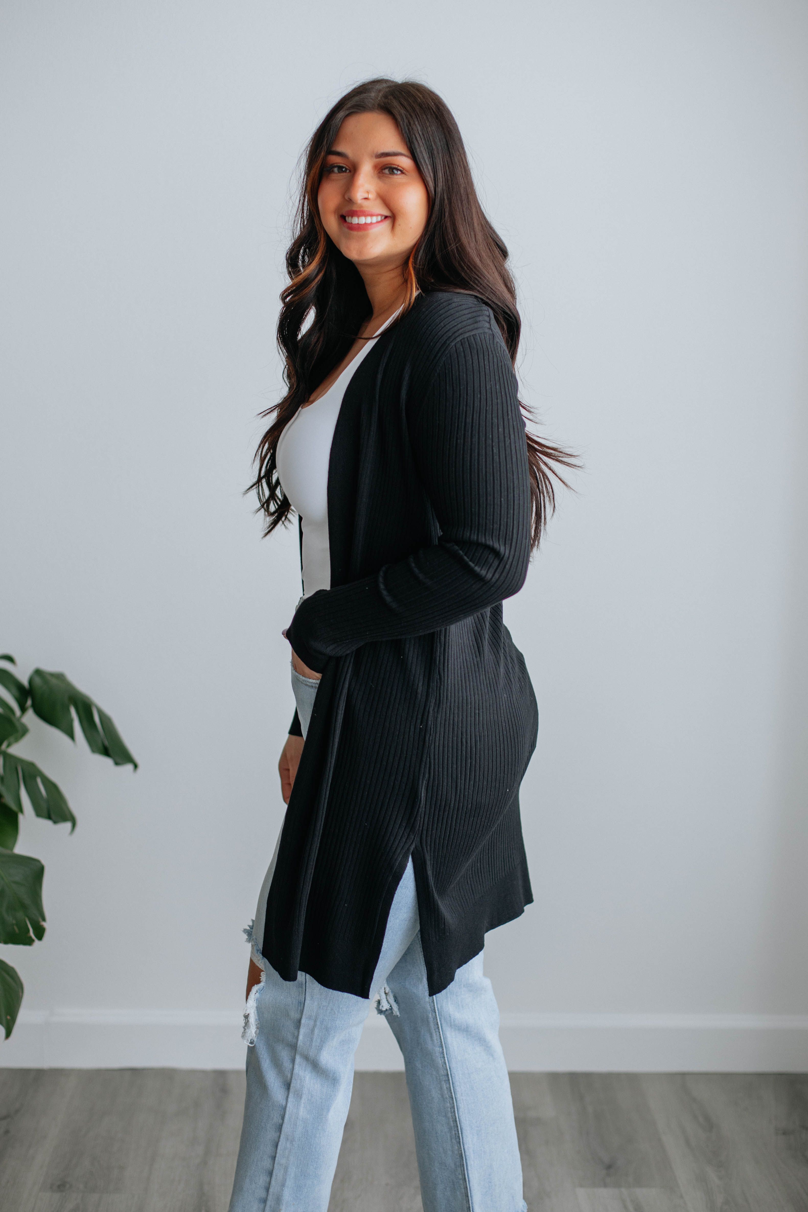 Maylin Ribbed Cardigan - Black sold by Wild Oak Boutique product image thumbnail 4