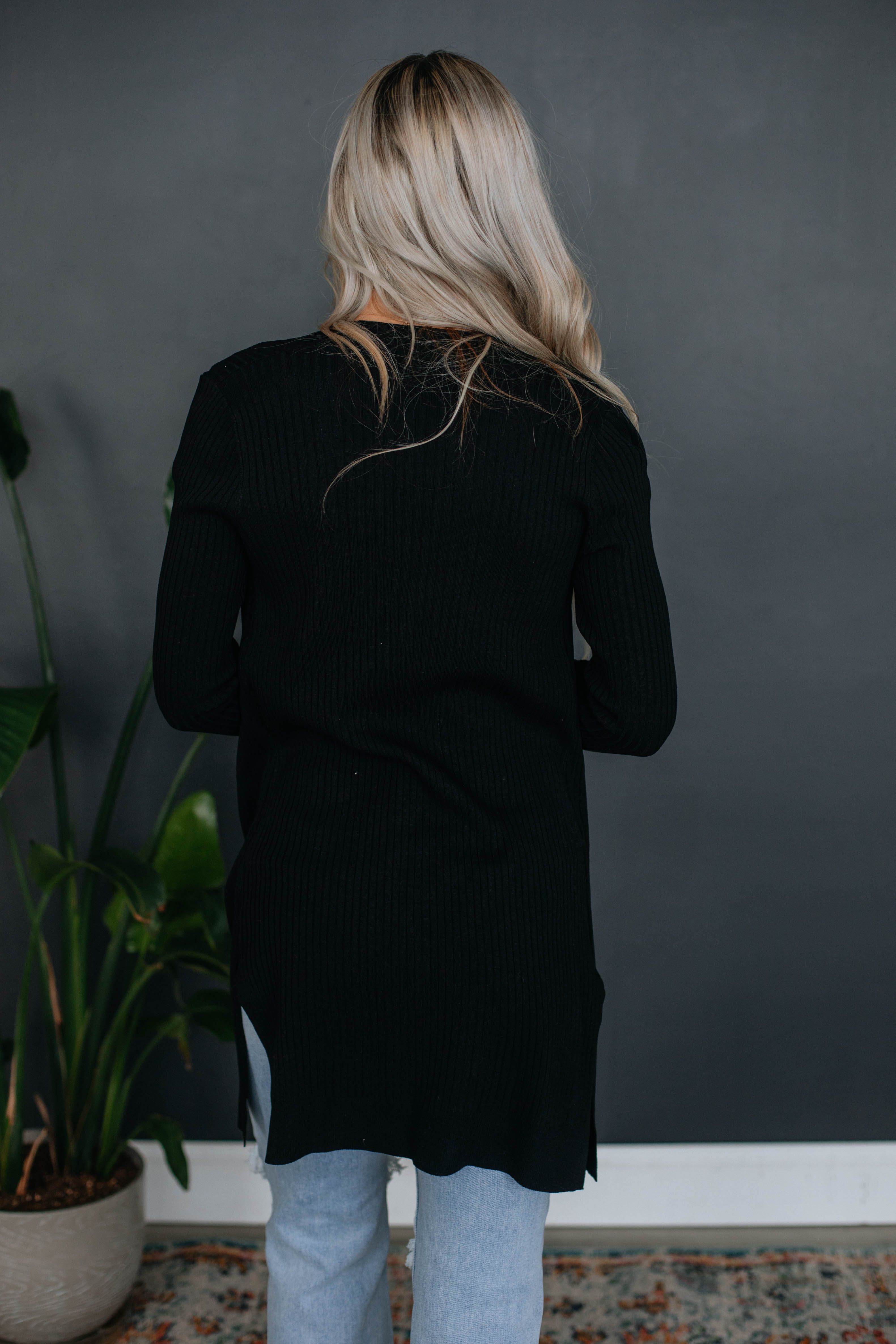 Maylin Ribbed Cardigan - Black sold by Wild Oak Boutique product image thumbnail 5