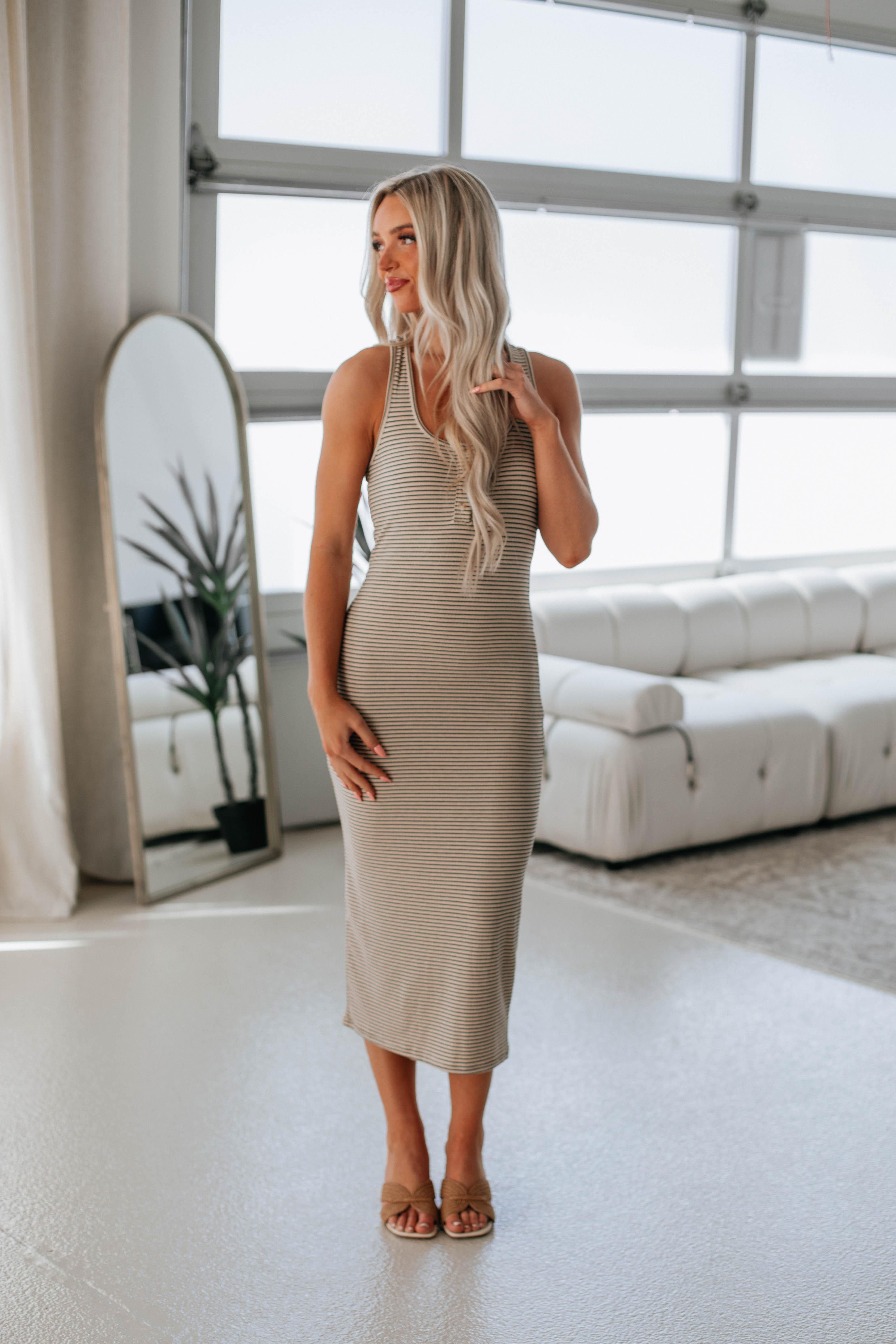 Marsha Midi Dress - Sand sold by Wild Oak Boutique product image thumbnail 5