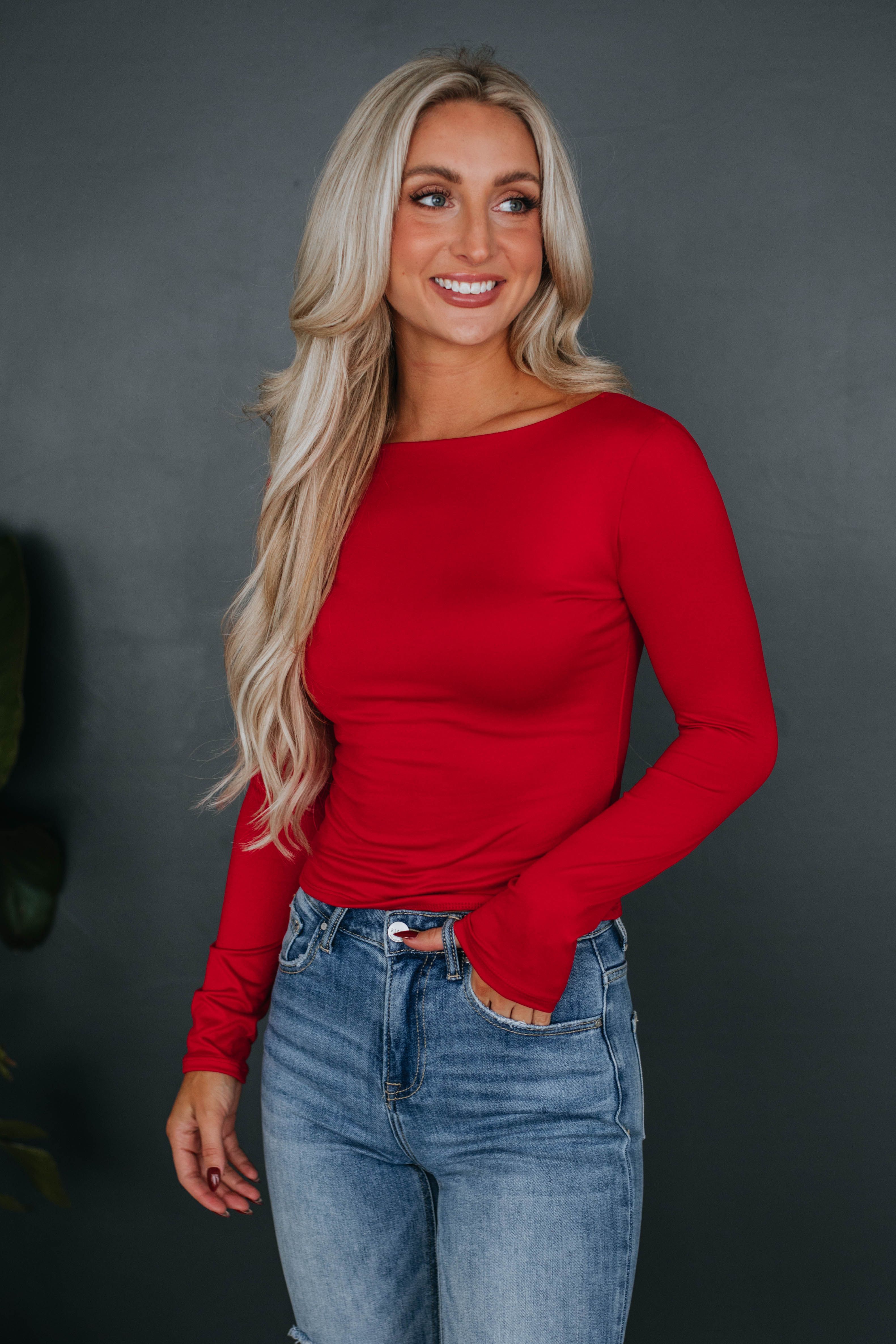 Ronin Long Sleeve Top - Red sold by Wild Oak Boutique product image thumbnail 2