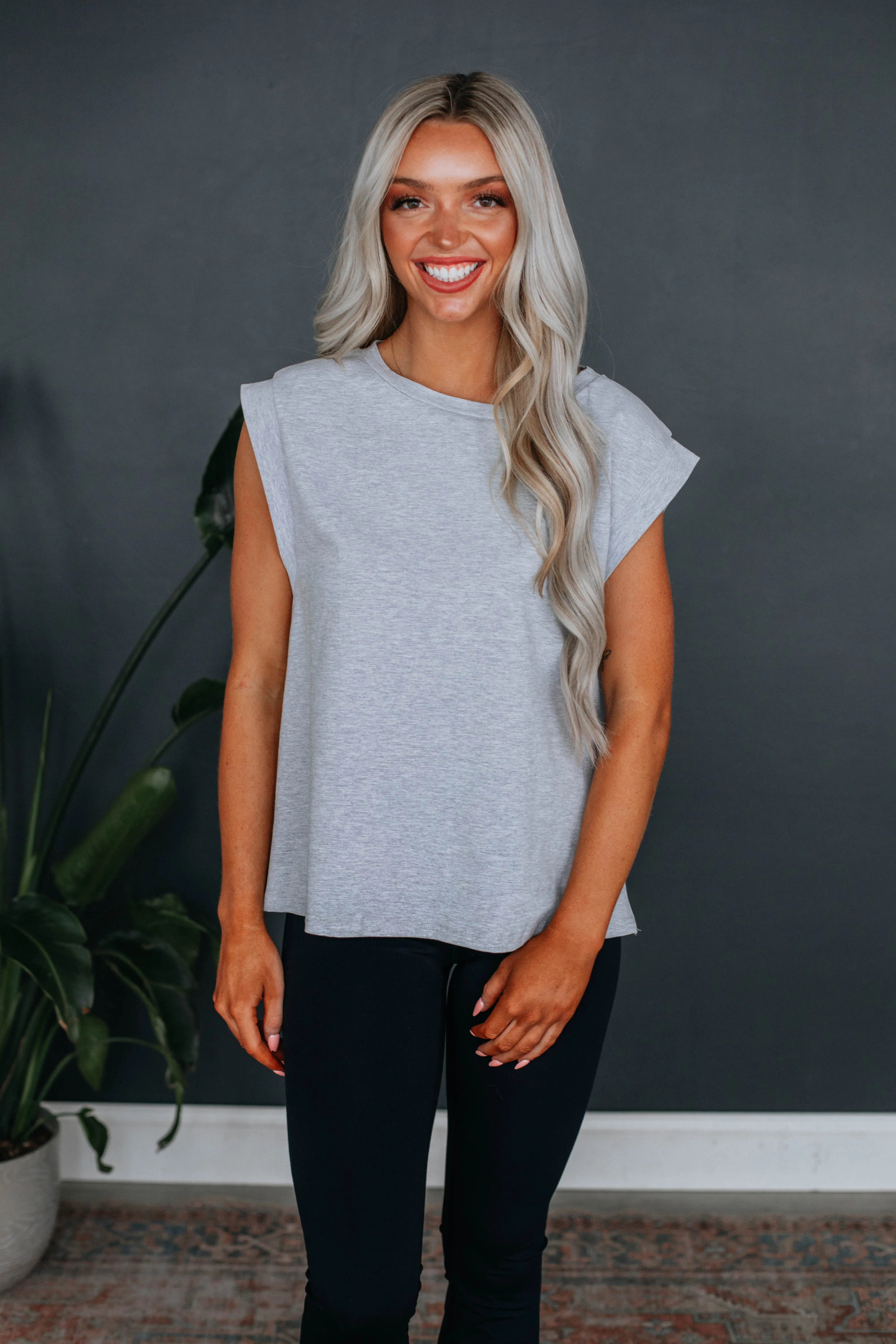 Dakotah Basic Top - Heather Grey sold by Wild Oak Boutique
