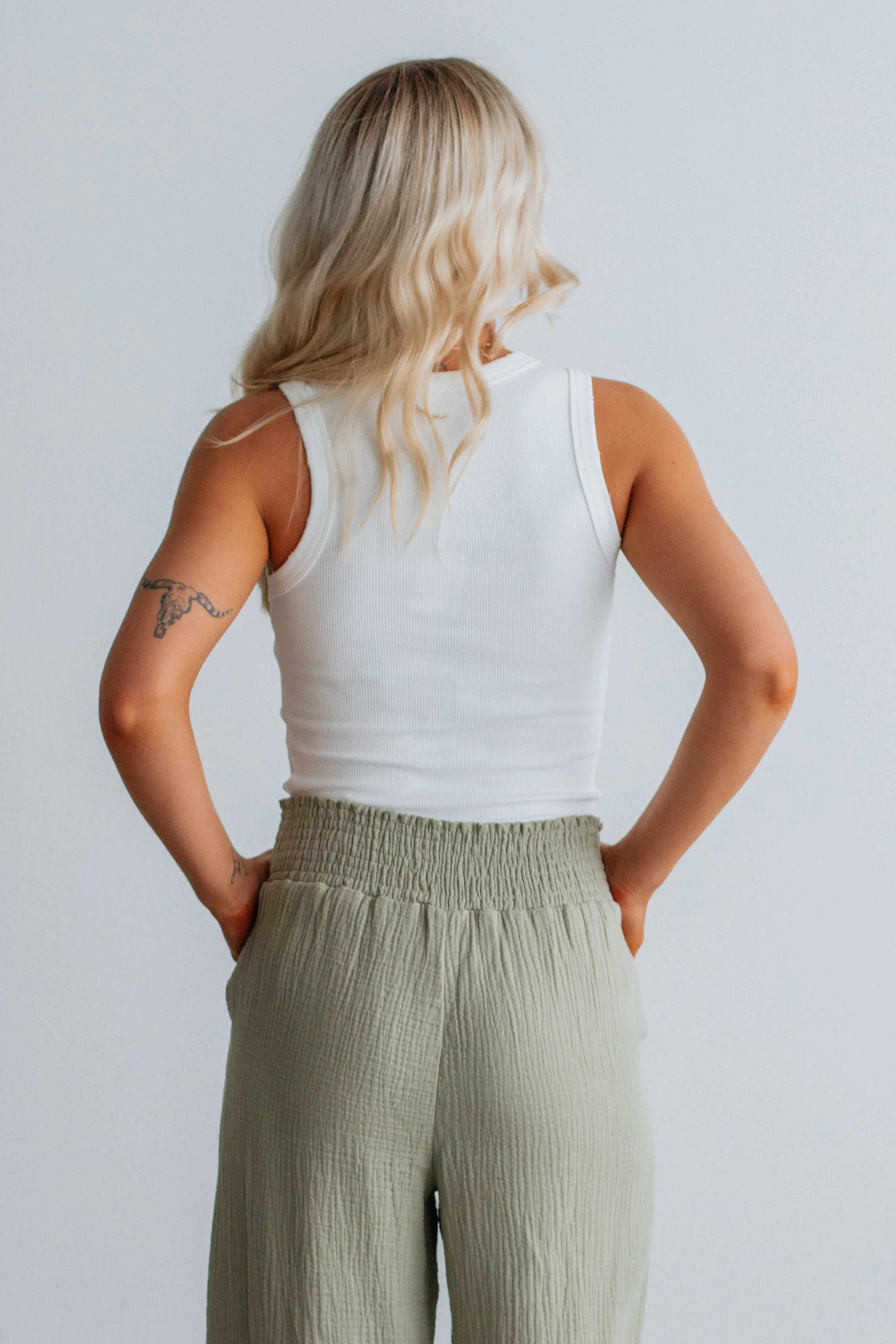 Haley Ribbed Tank - Ivory sold by Wild Oak Boutique product image thumbnail 4