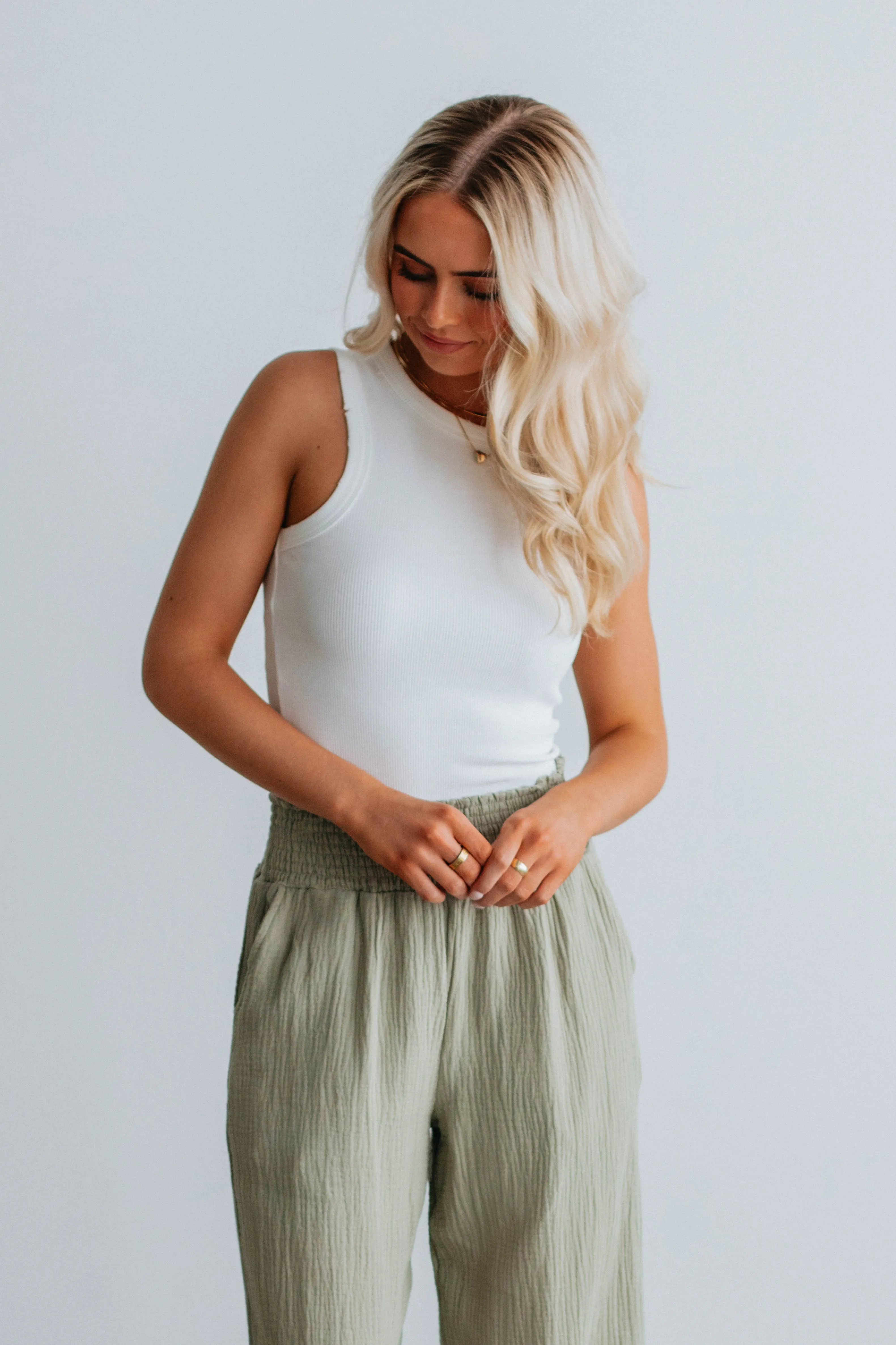 Haley Ribbed Tank - Ivory sold by Wild Oak Boutique product image thumbnail 5