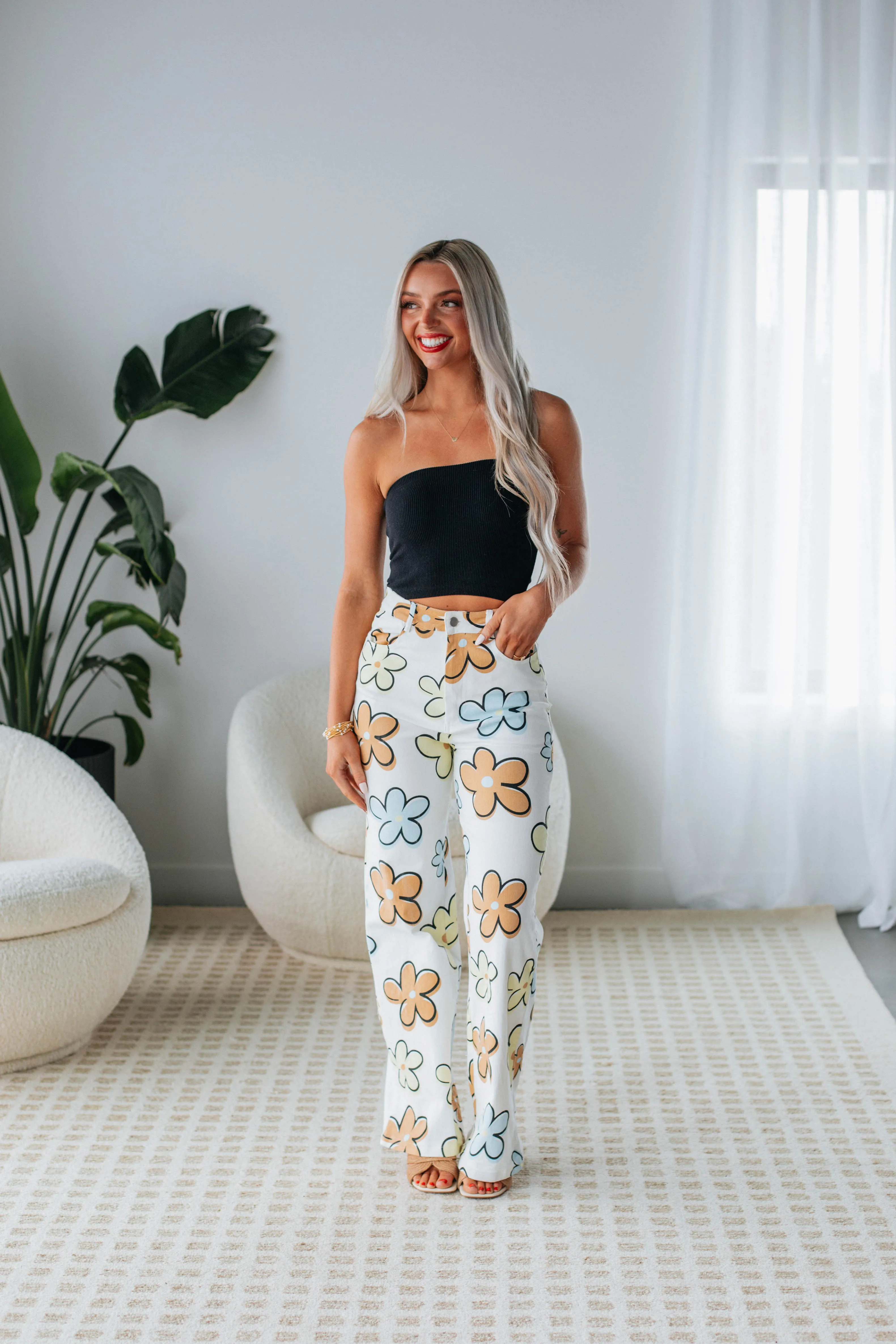 Feelin' Daisy Pants sold by Wild Oak Boutique