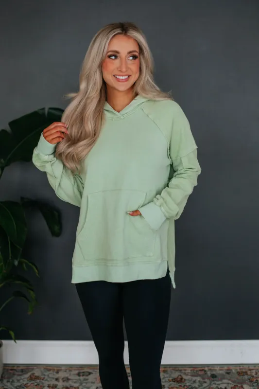 Darnell Hoodie - Pistachio sold by Wild Oak Boutique