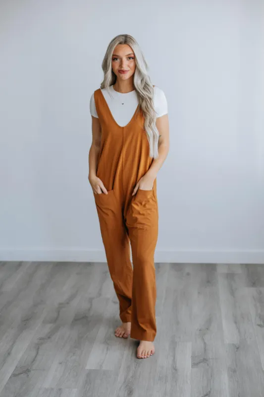 Kensington Jumpsuit - Camel sold by Wild Oak Boutique