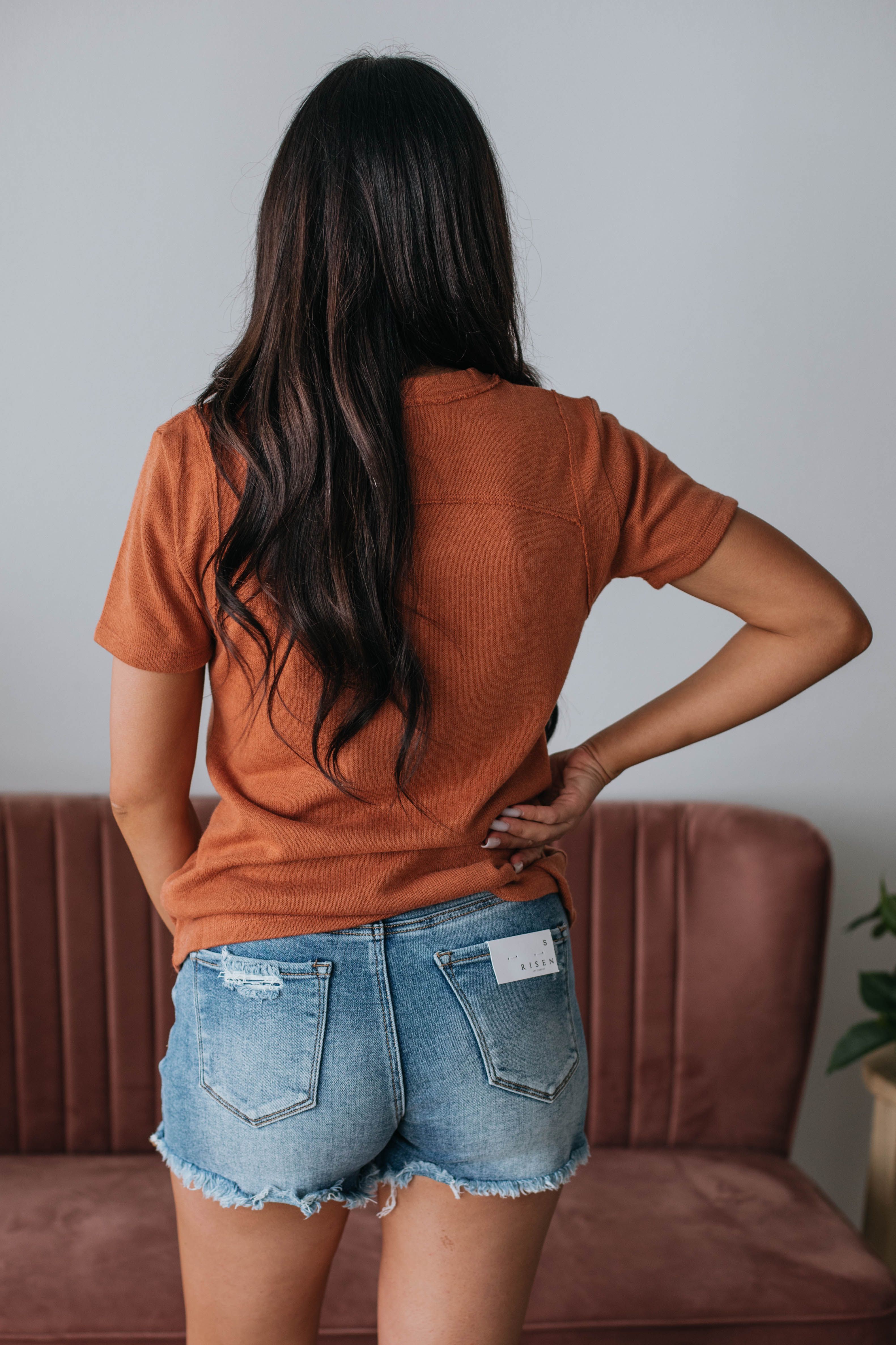 Kaylee Knit Top - Clay sold by Wild Oak Boutique product image thumbnail 3