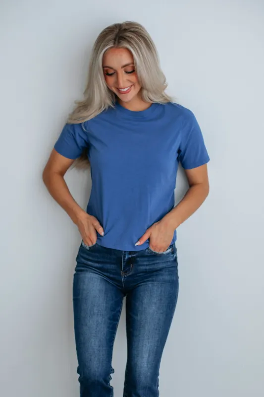 Levins Basic Tee - Steel Blue sold by Wild Oak Boutique