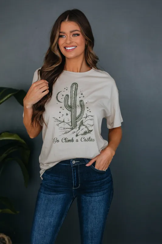 Go Climb A Cactus Graphic Tee sold by Wild Oak Boutique