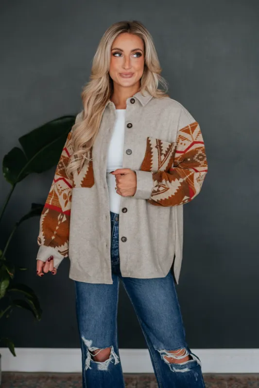 Axton Aztec Print Shacket sold by Wild Oak Boutique