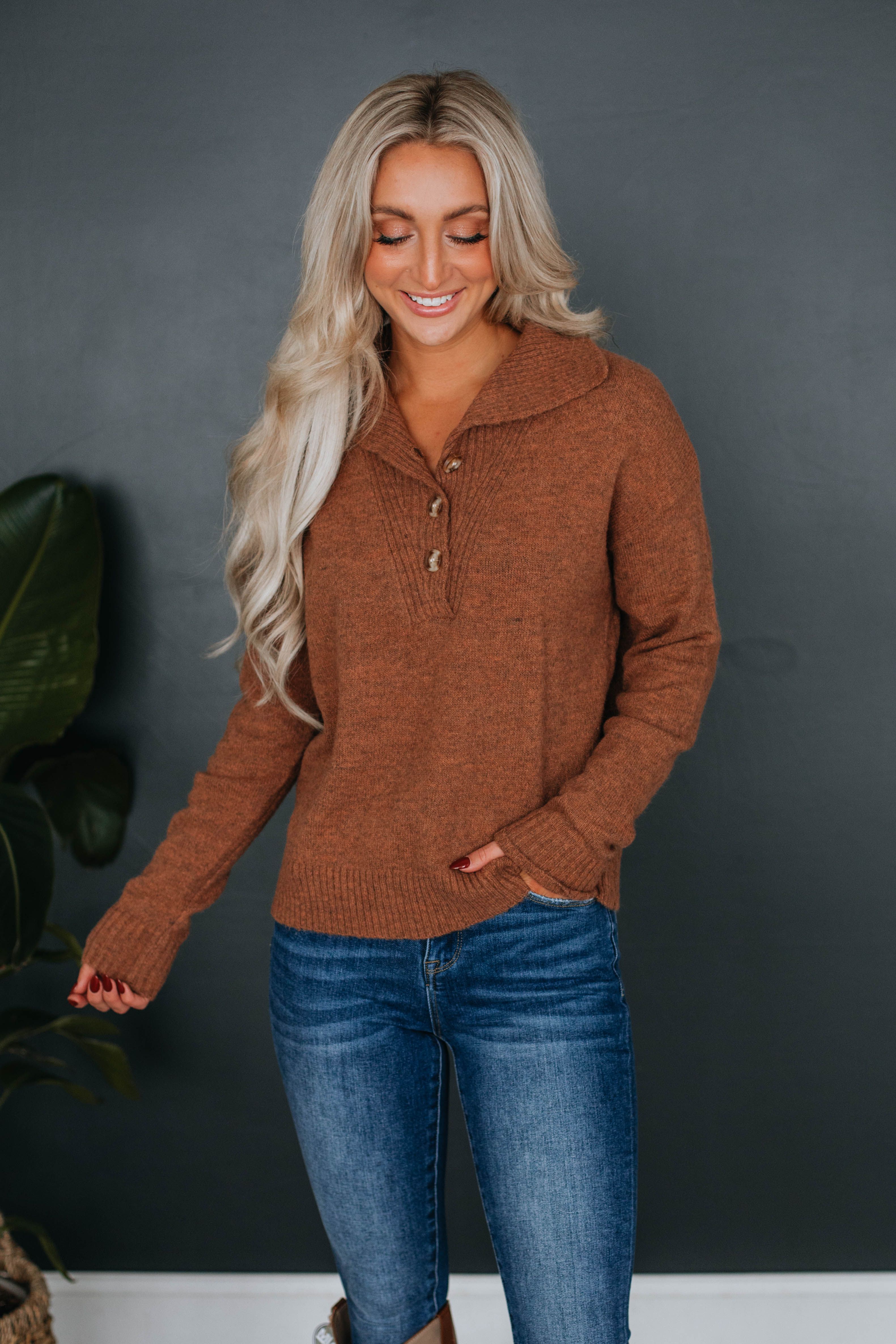 Ronnie Sweater - Chestnut sold by Wild Oak Boutique