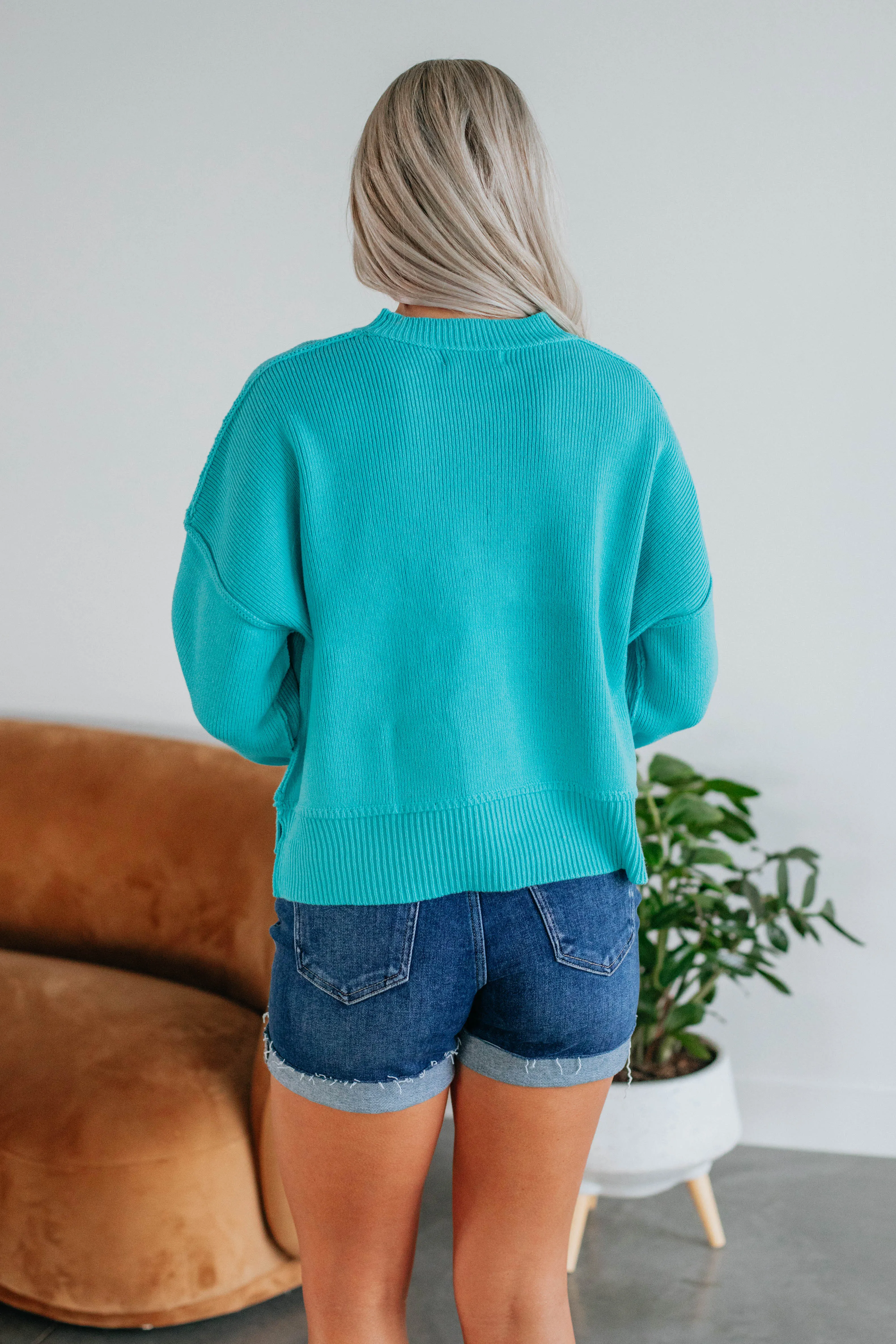 Embrie Sweater - Turquoise sold by Wild Oak Boutique product image thumbnail 5