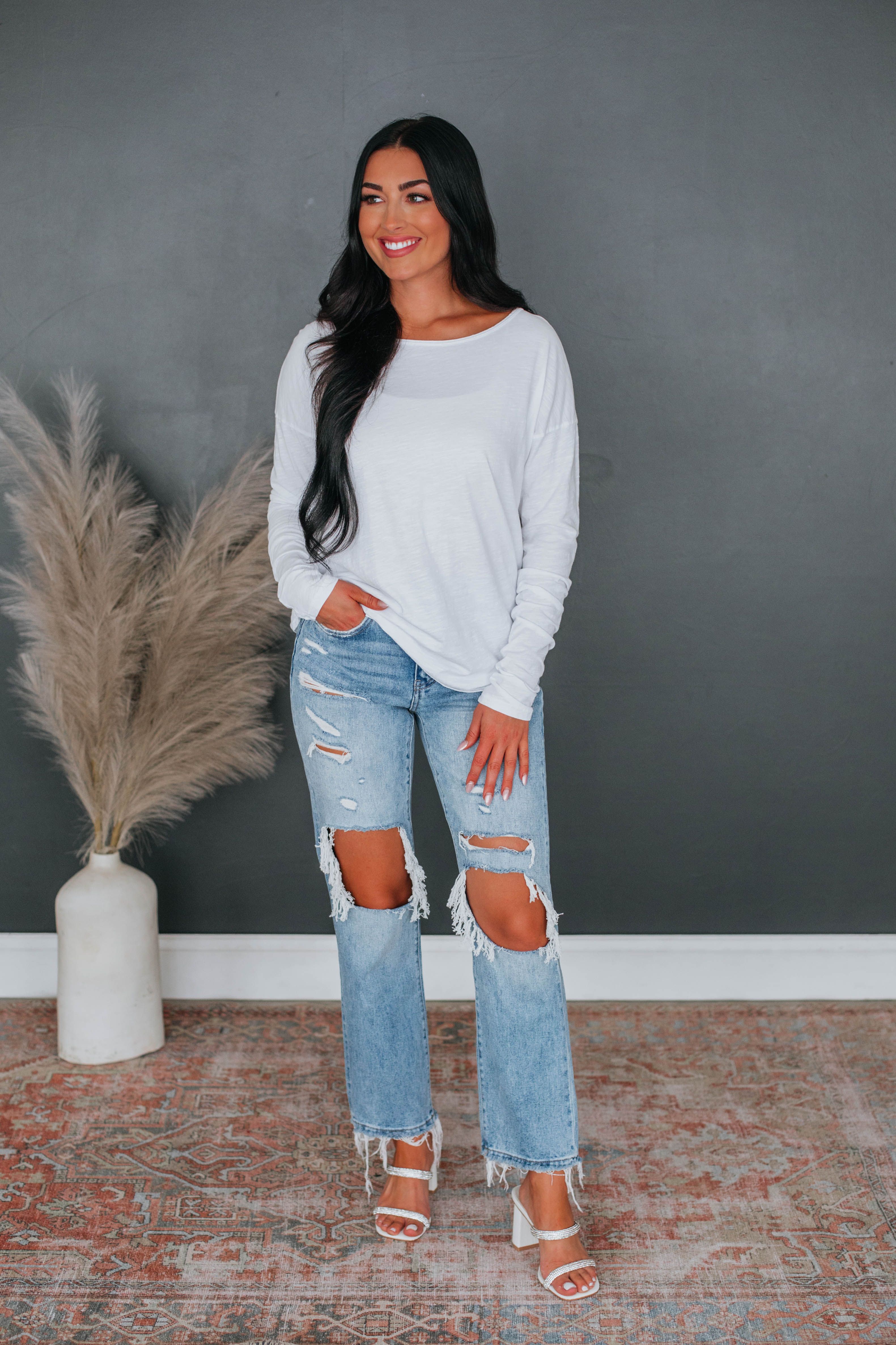 Giada Basic Top - Ivory sold by Wild Oak Boutique product image thumbnail 2