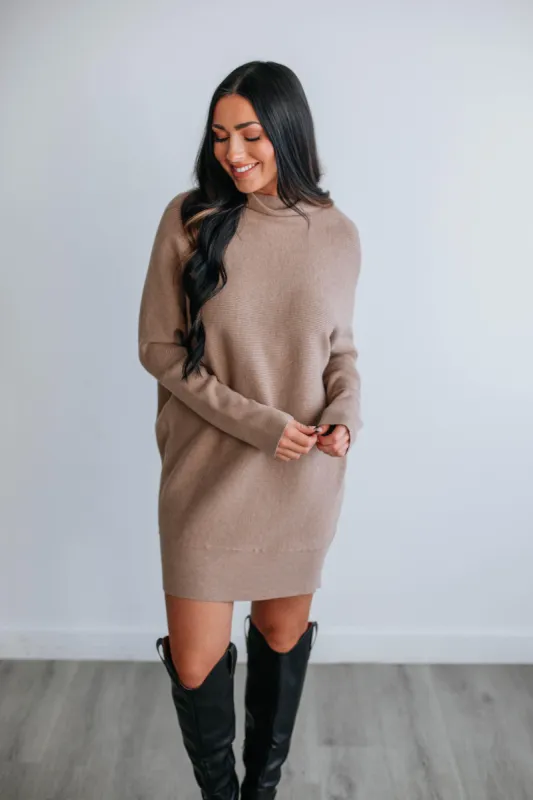 Carden Sweater Dress - Latte sold by Wild Oak Boutique