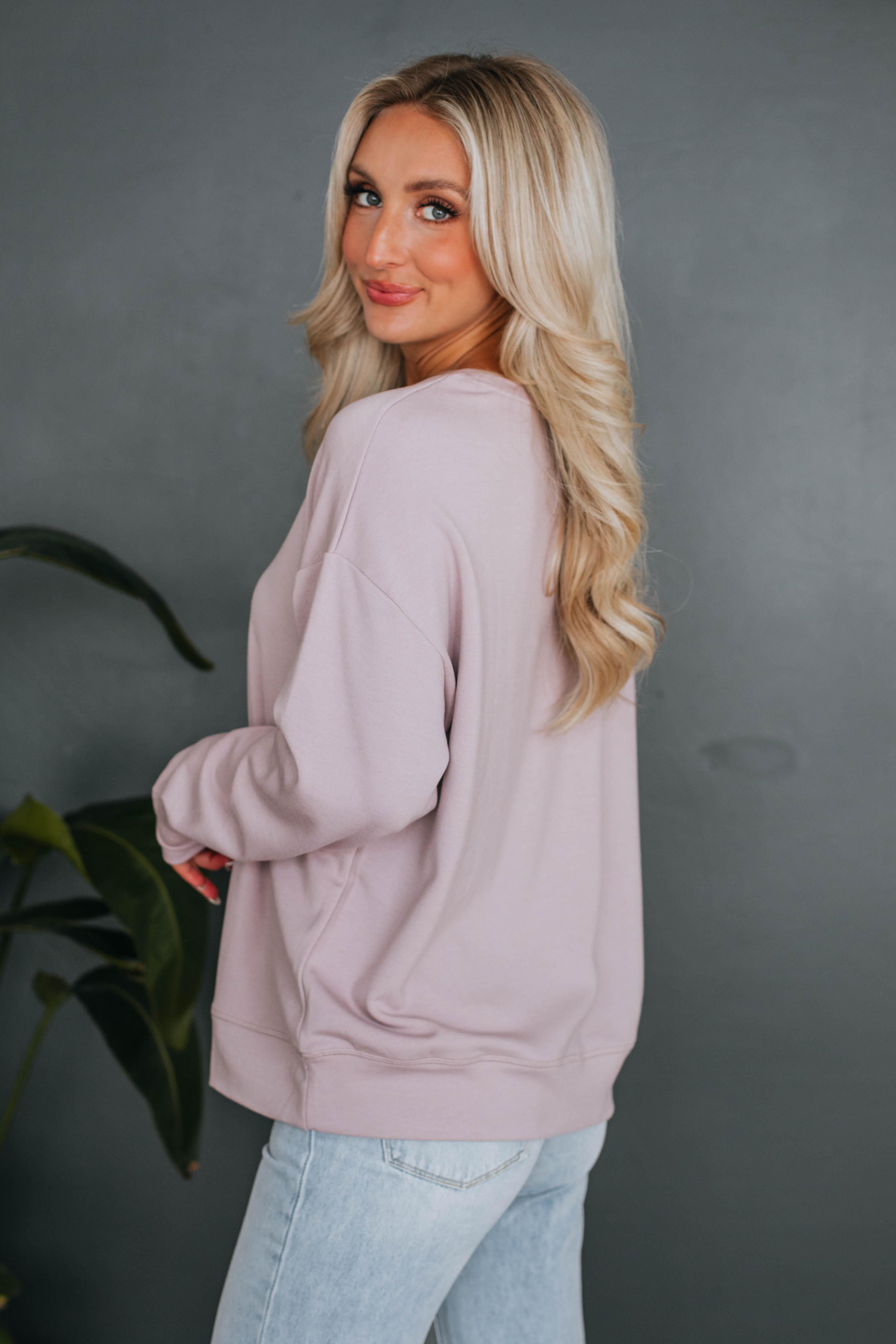 Eli Oversized Crewneck - Dusty Mauve sold by Wild Oak Boutique product image thumbnail 3