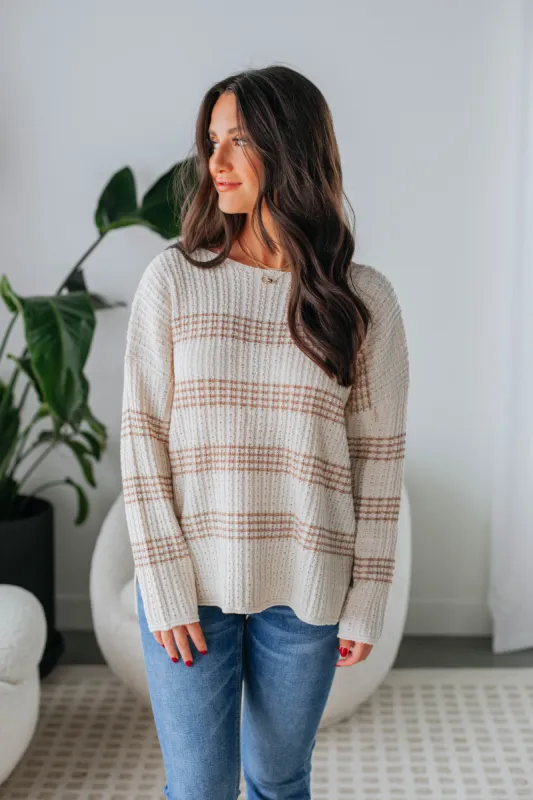 Sam Striped Sweater - Camel sold by Wild Oak Boutique