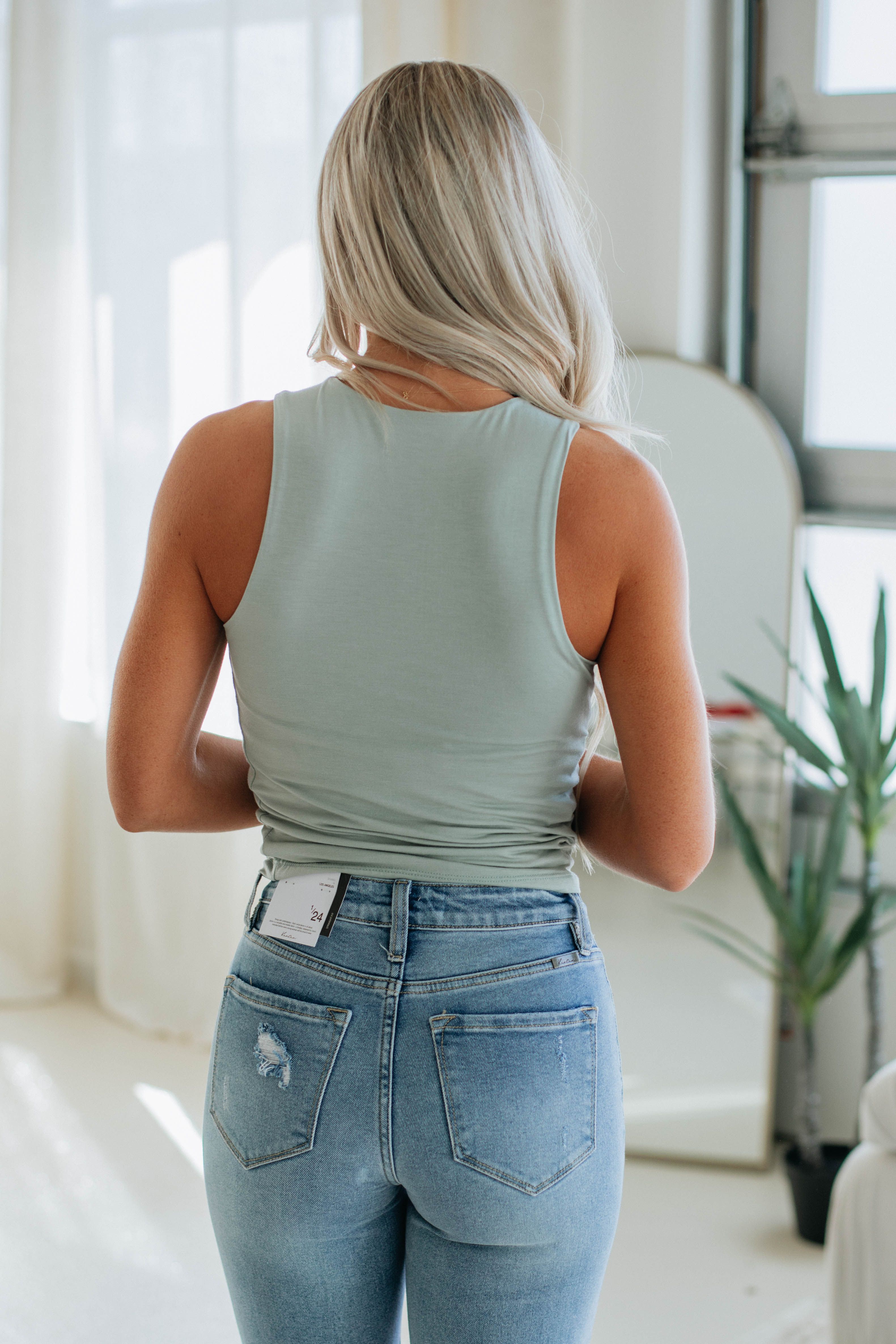 Kayla Basic Tank - Dusty Mint sold by Wild Oak Boutique product image thumbnail 3