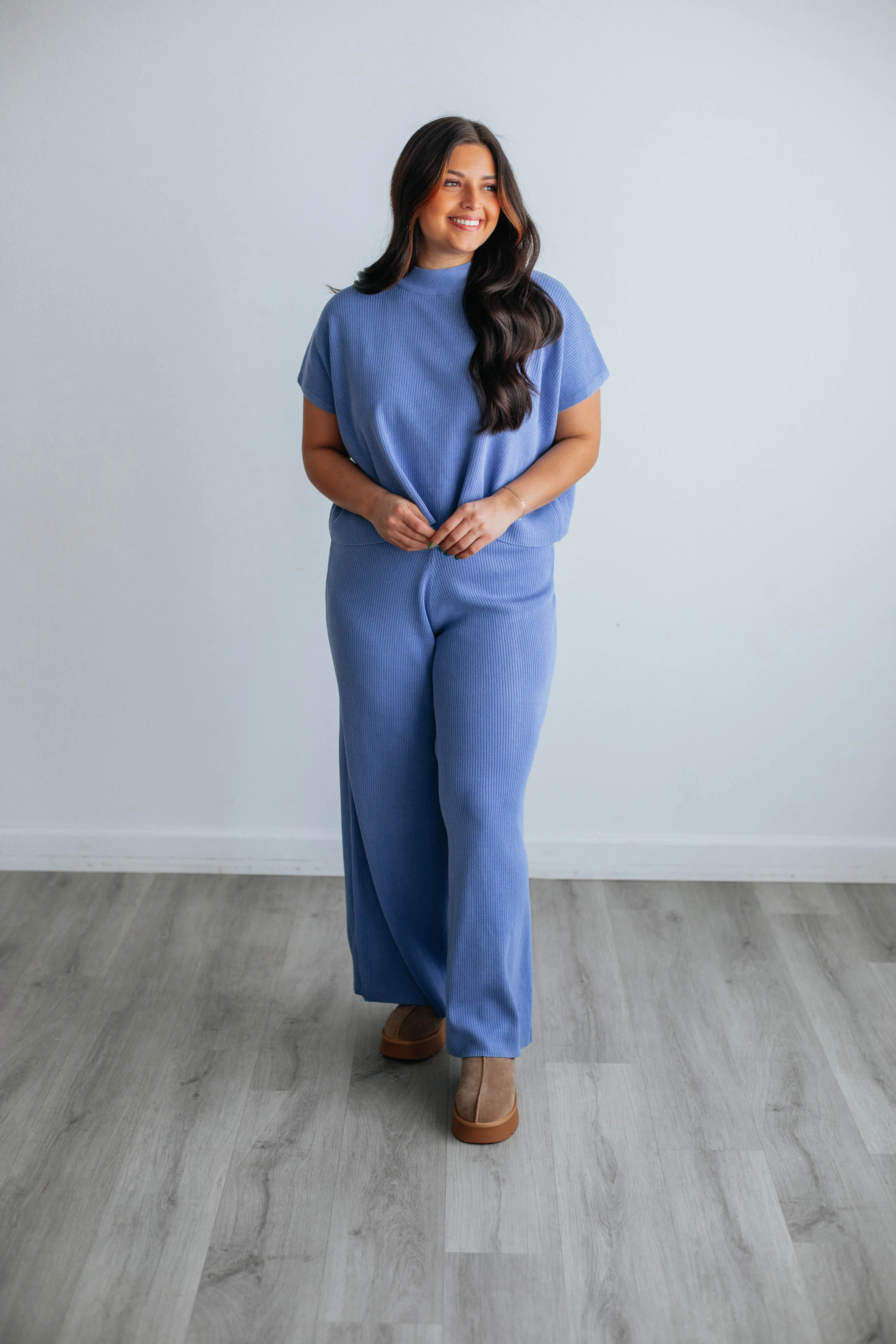 Moniz Ribbed Pants - Cornflower Blue sold by Wild Oak Boutique product image thumbnail 5