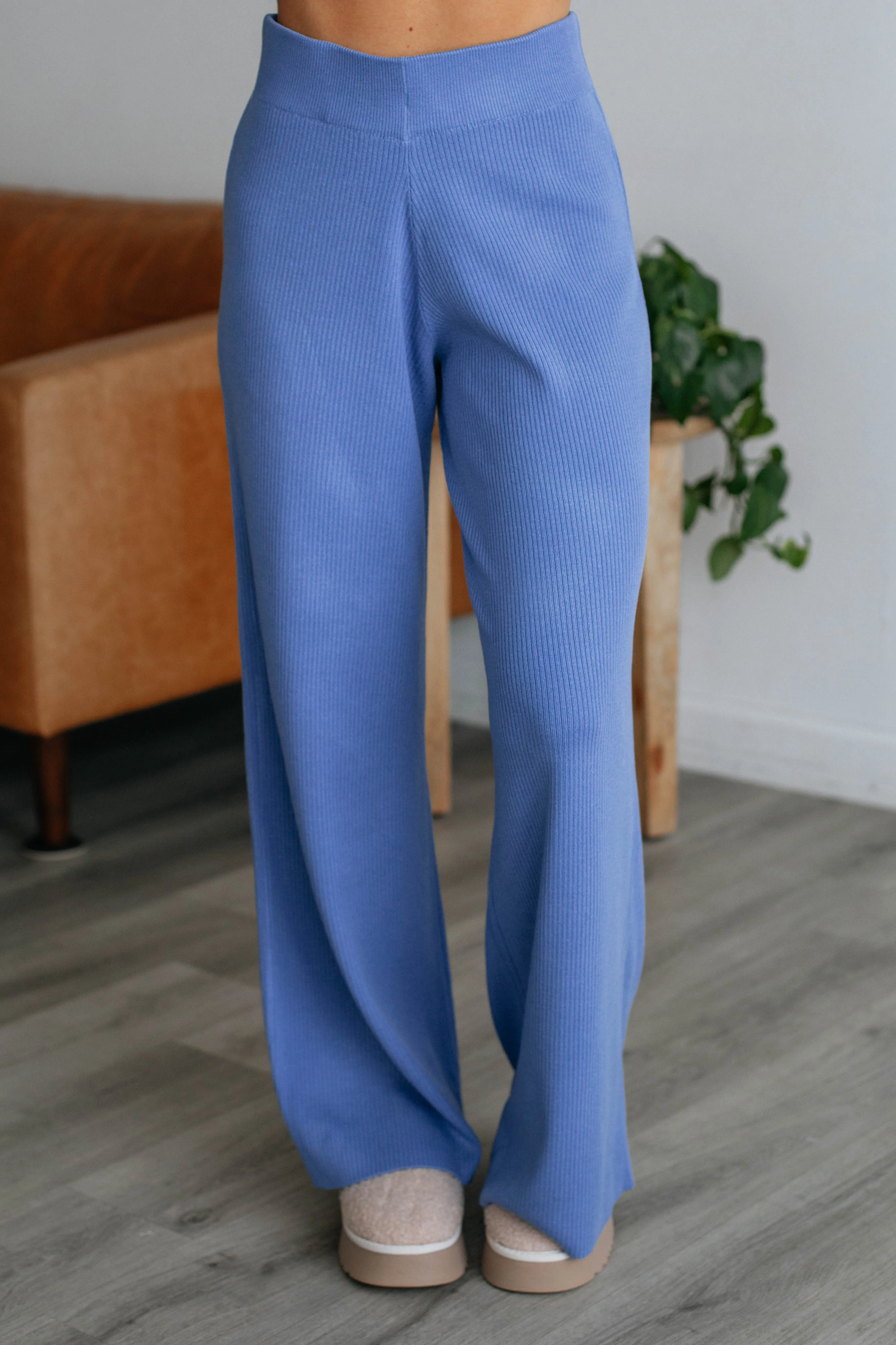 Moniz Ribbed Pants - Cornflower Blue sold by Wild Oak Boutique product image thumbnail 2