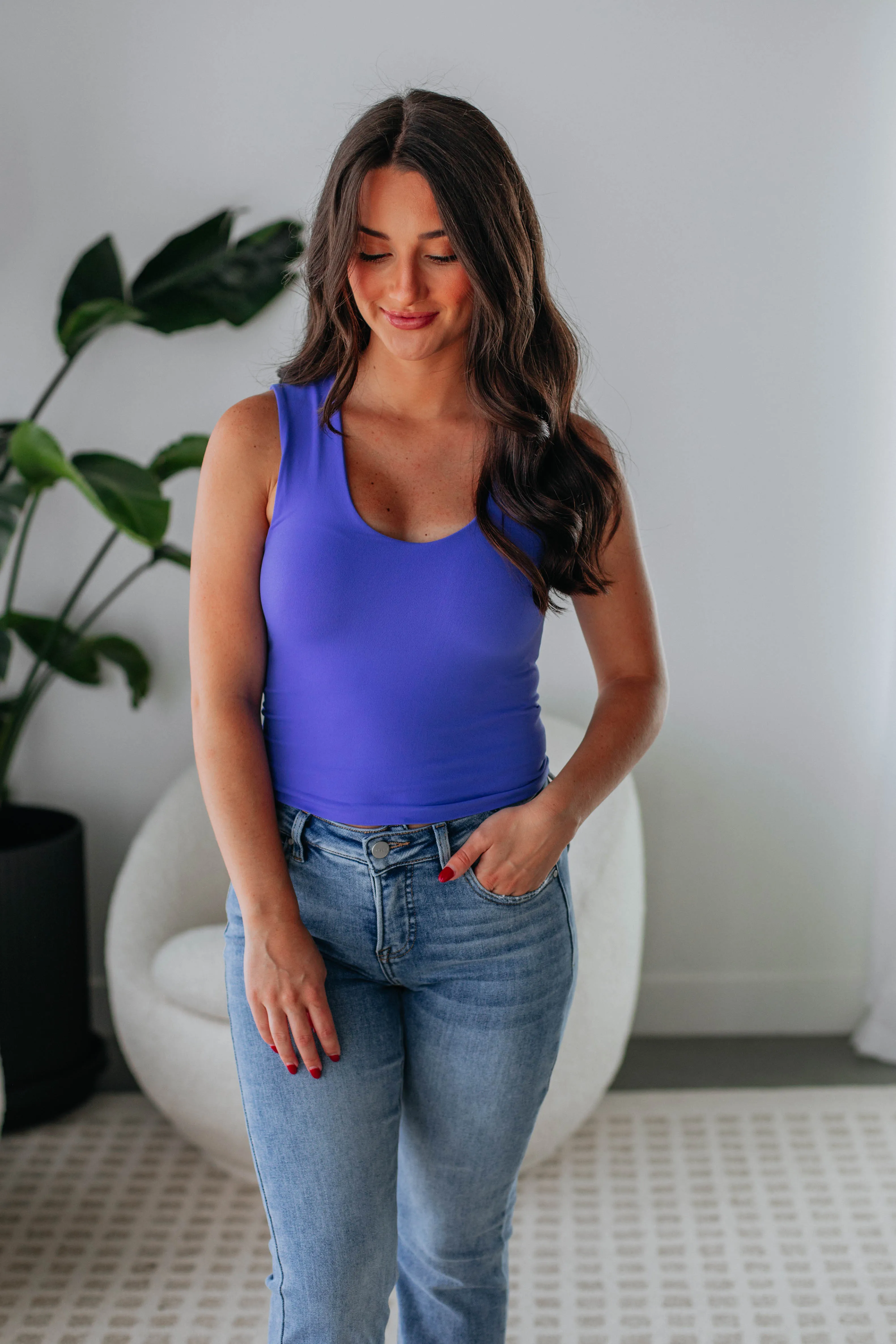 Jetson Seamless Tank - Periwinkle sold by Wild Oak Boutique